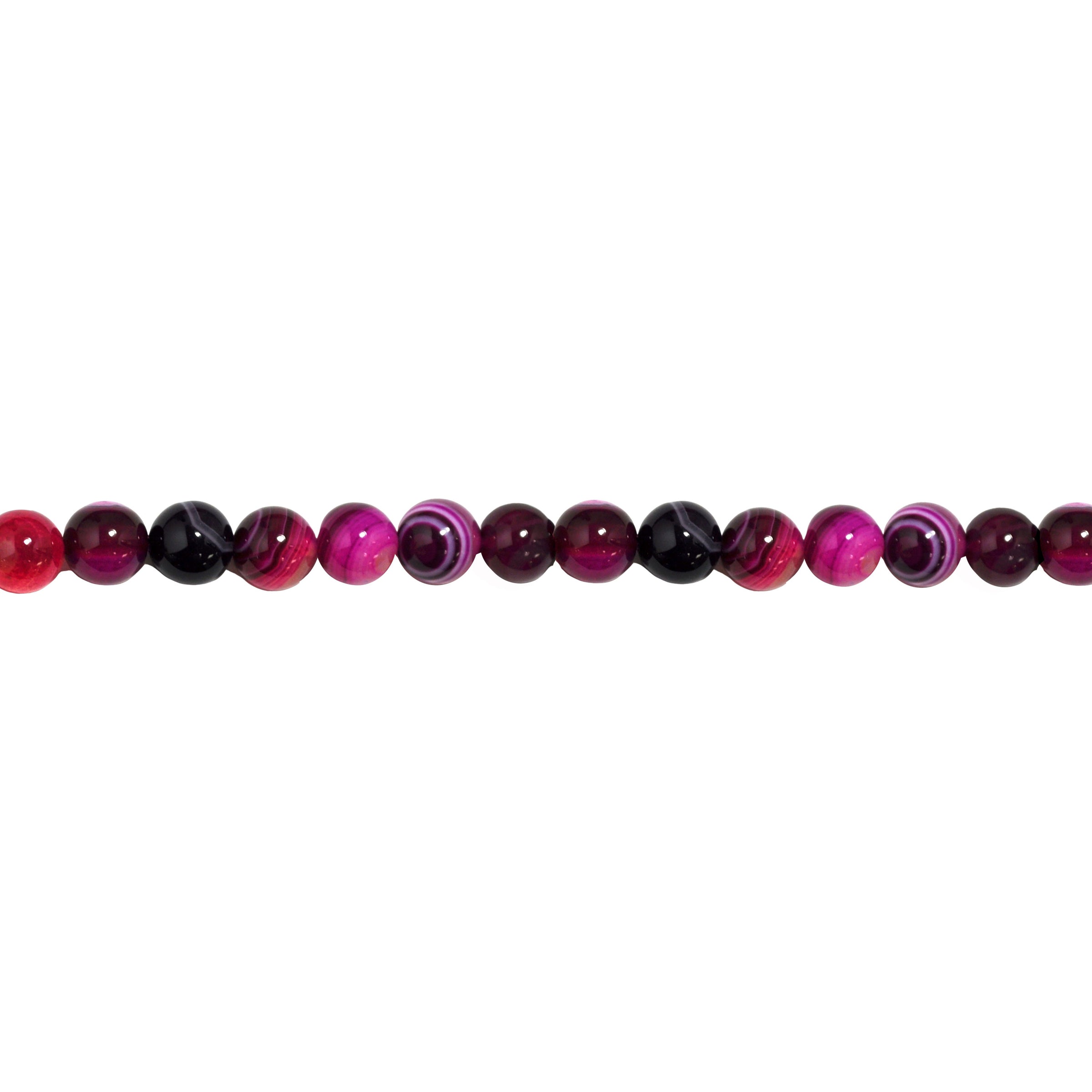 Fuchsia Banded Agate 10mm - Round