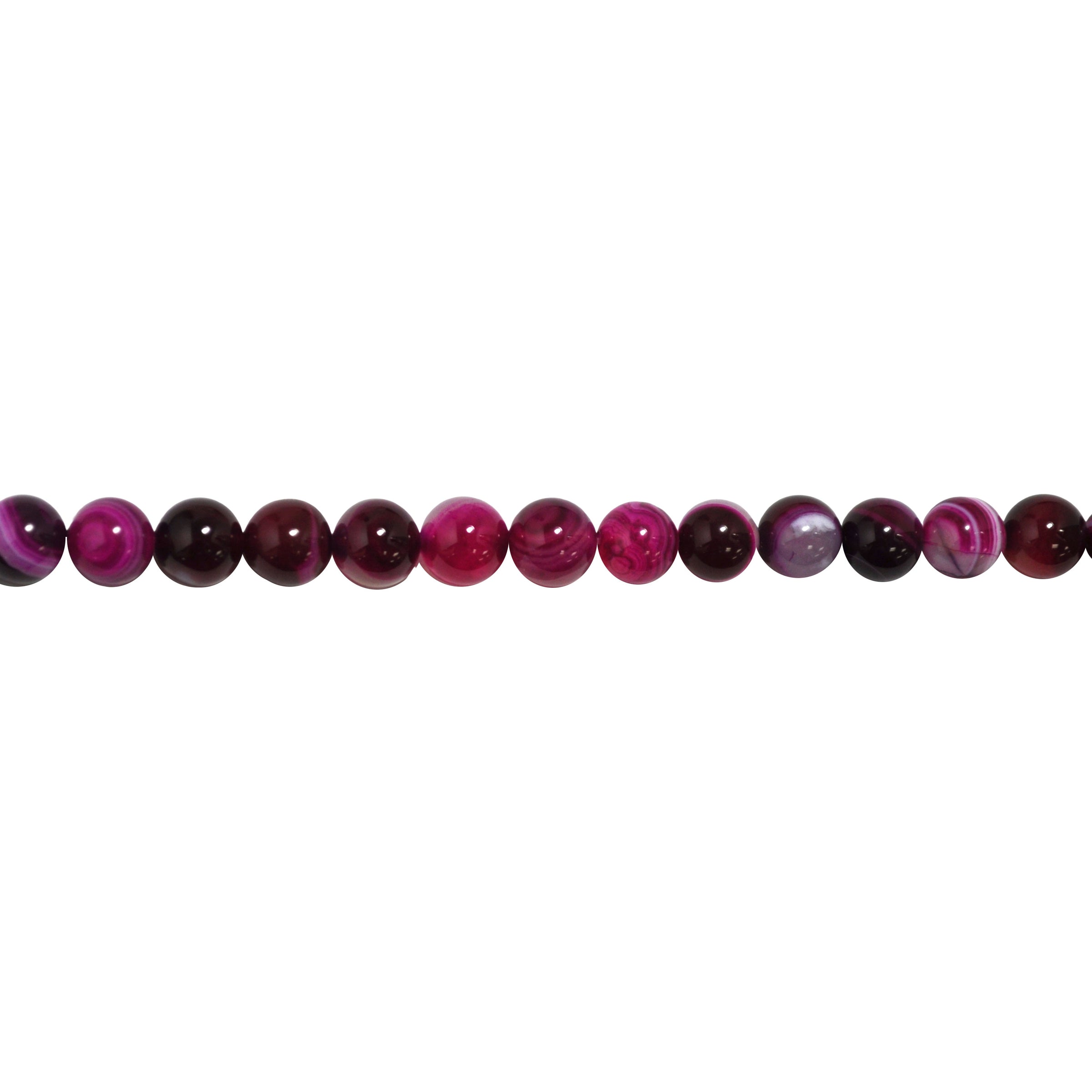 Fuchsia Banded Agate 12mm - Round