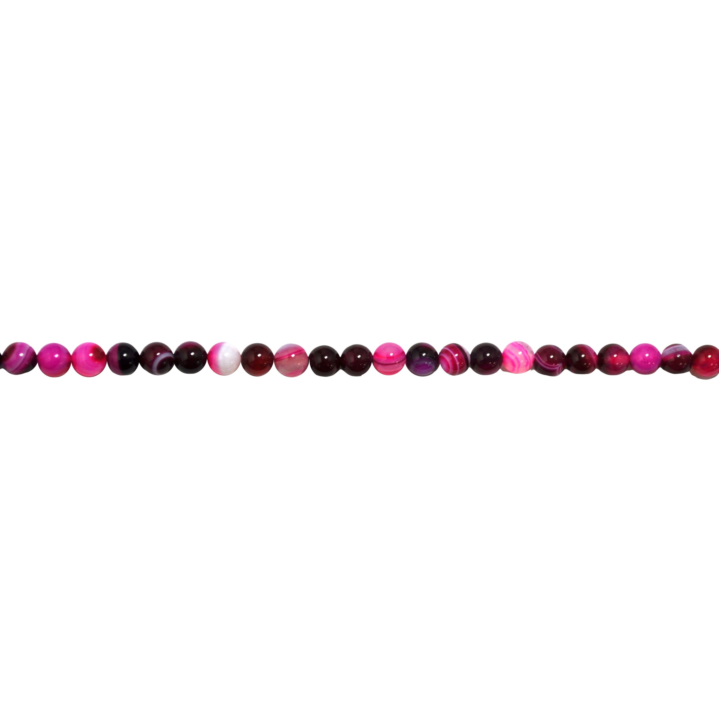 Fuchsia Banded Agate 6mm - Round