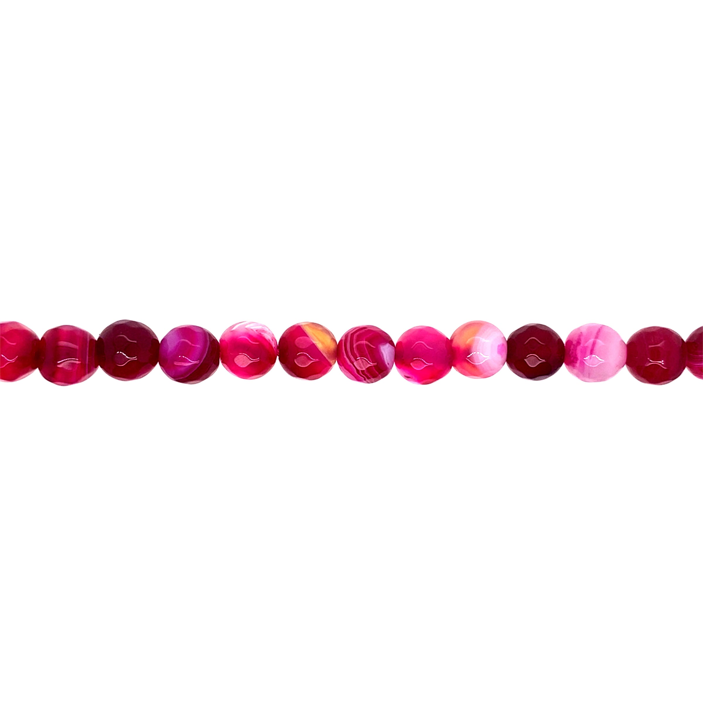 Fuchsia Banded Agate 8mm - Faceted