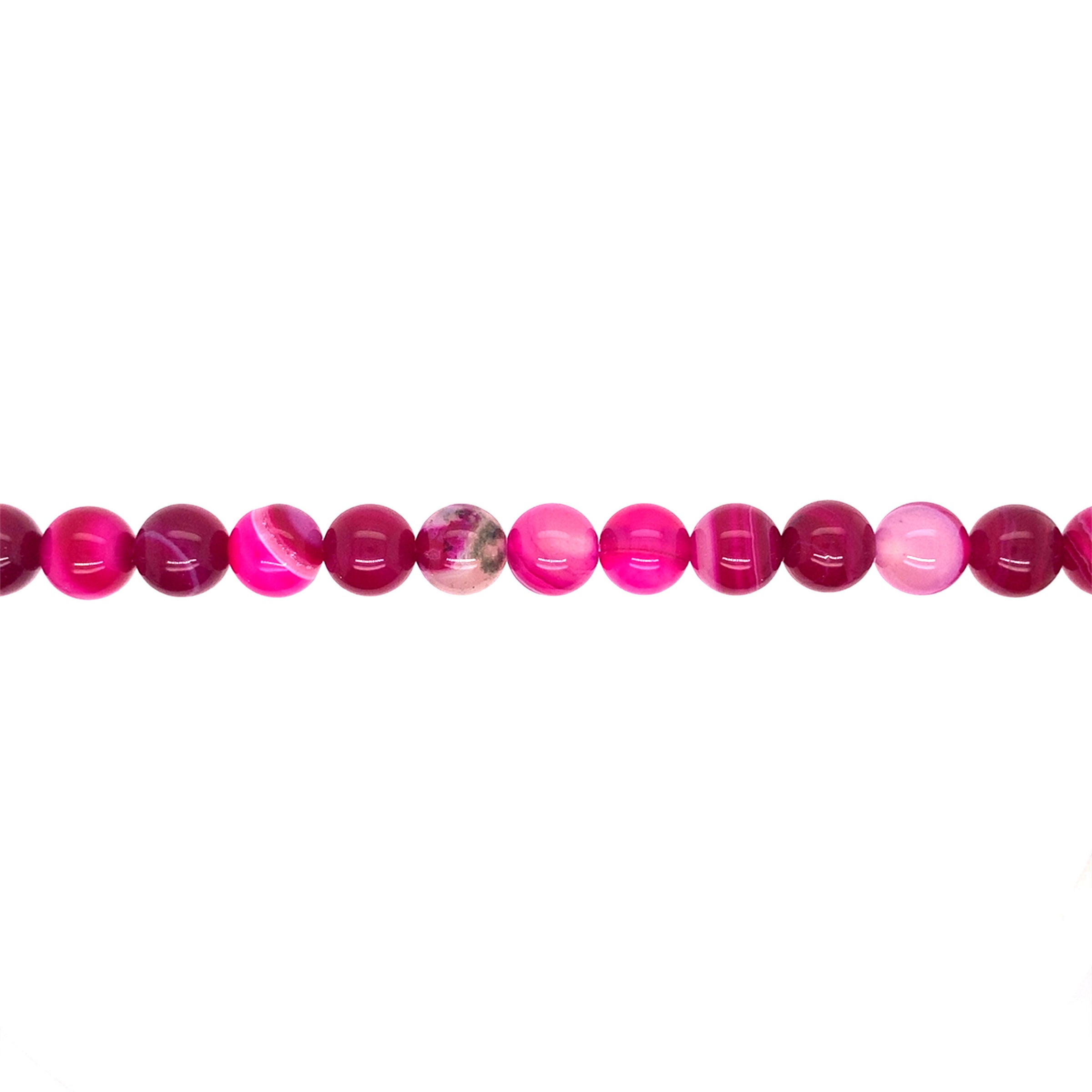 Fuchsia Banded Agate 8mm - Round