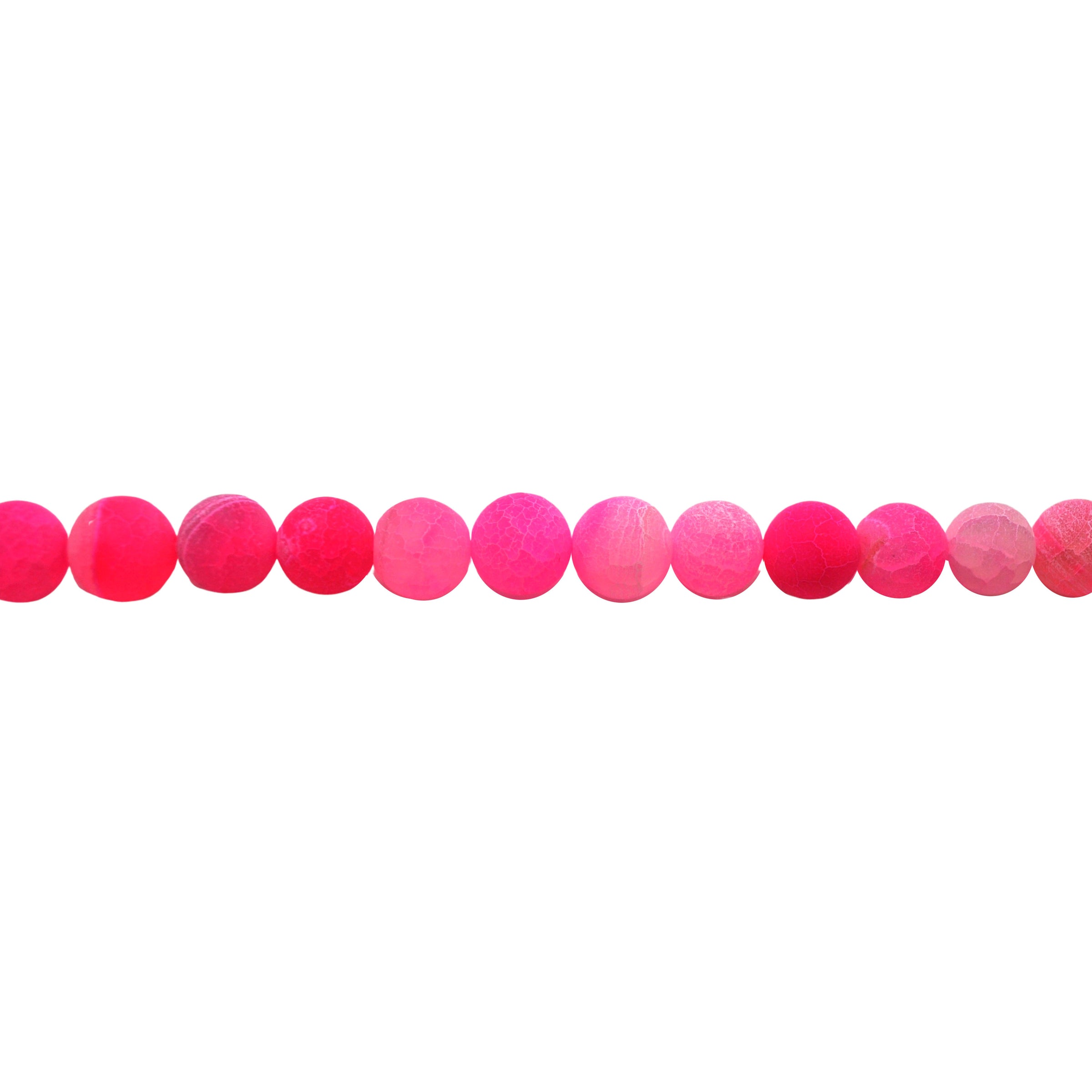 Fuchsia Frosted Cracked Agate Beads