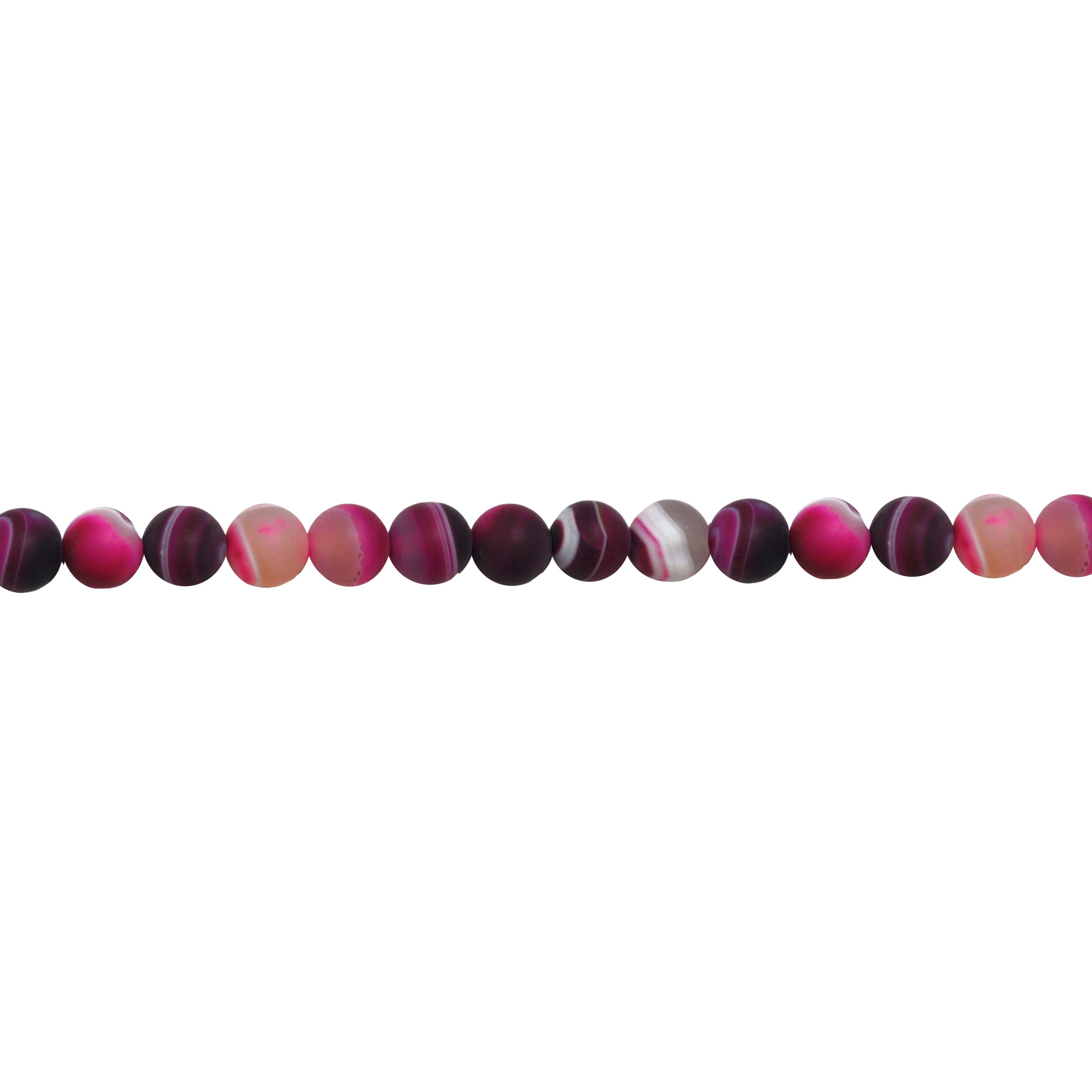 Fuchsia Matte Banded Agate 10mm - Round