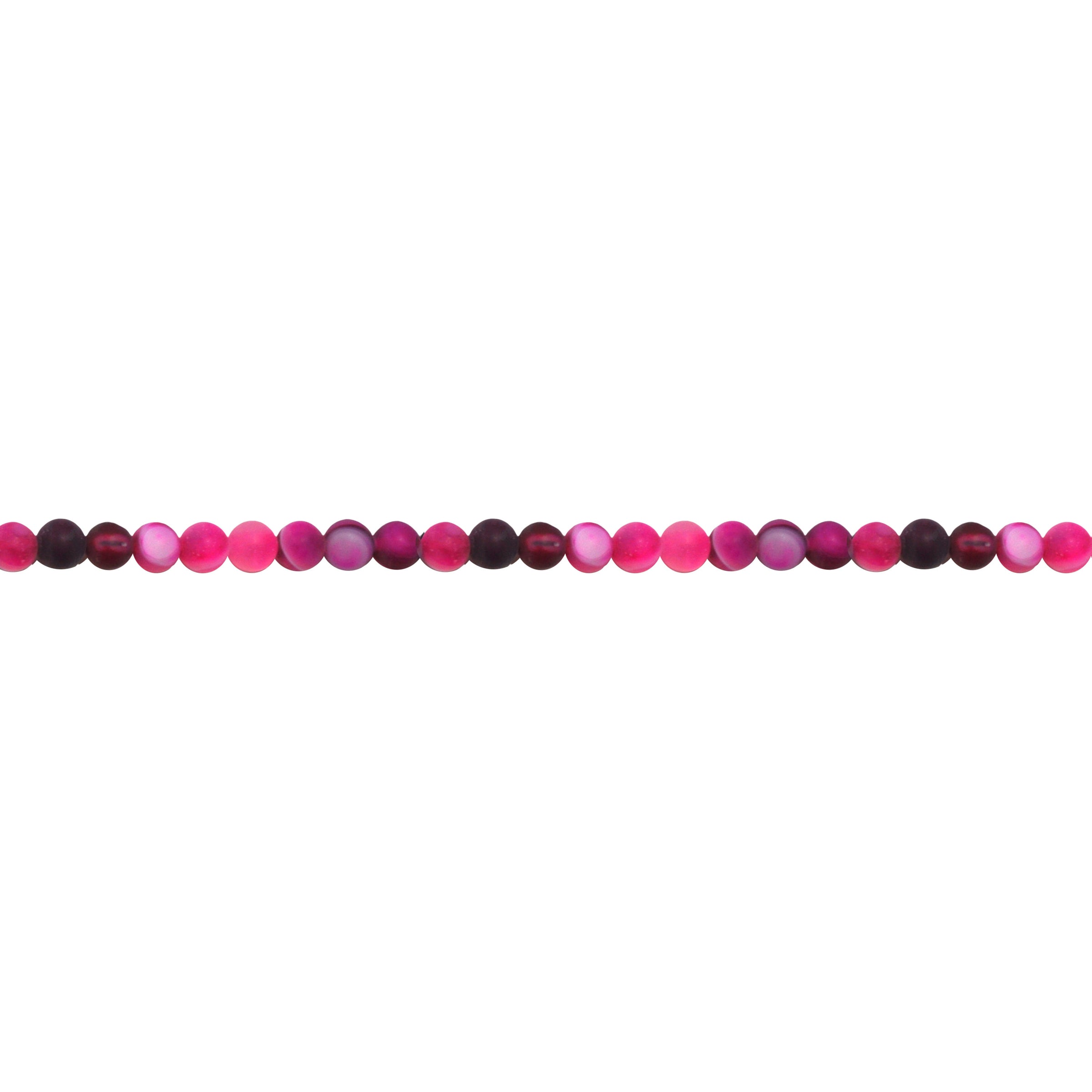 Fuchsia Matte Banded Agate 6mm - Round