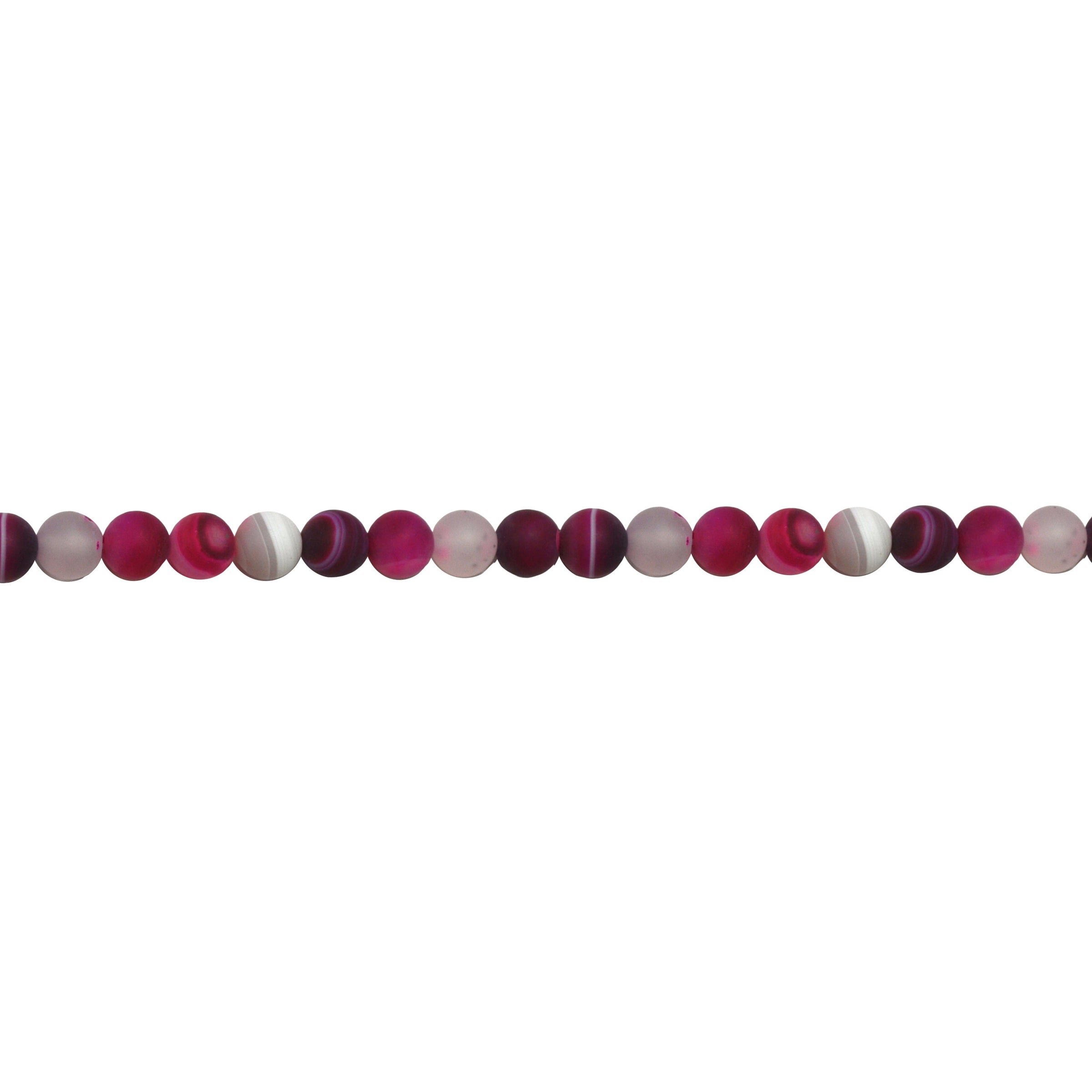 Fuchsia Matte Banded Agate 8mm - Round