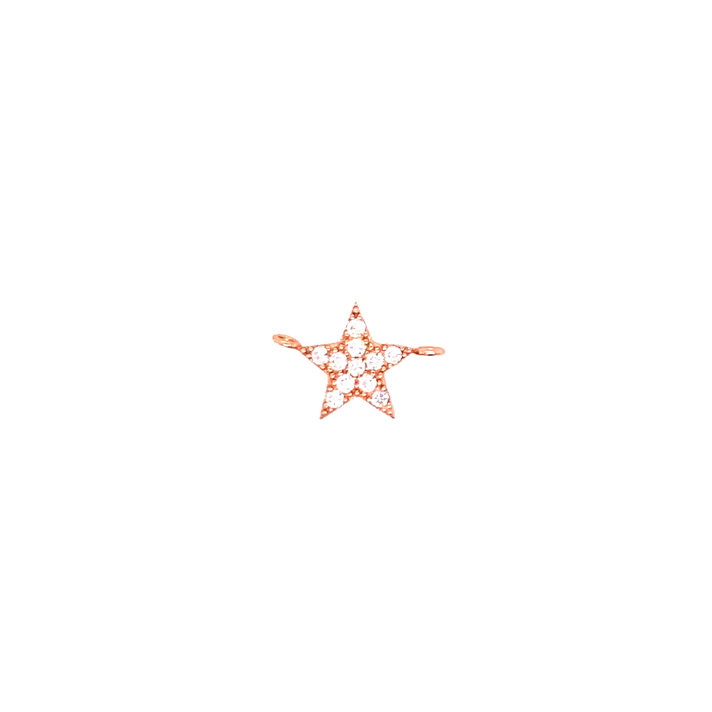 CZ Small Star Connector - Rose Gold Plated