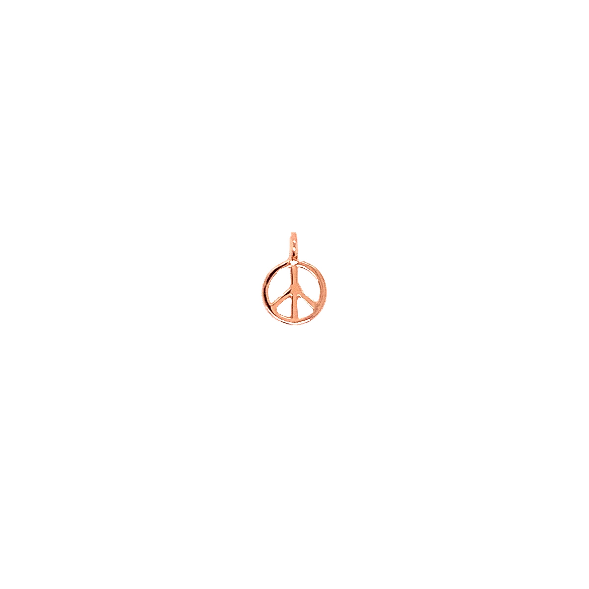 Peace Sign Charm - Rose Gold Plated
