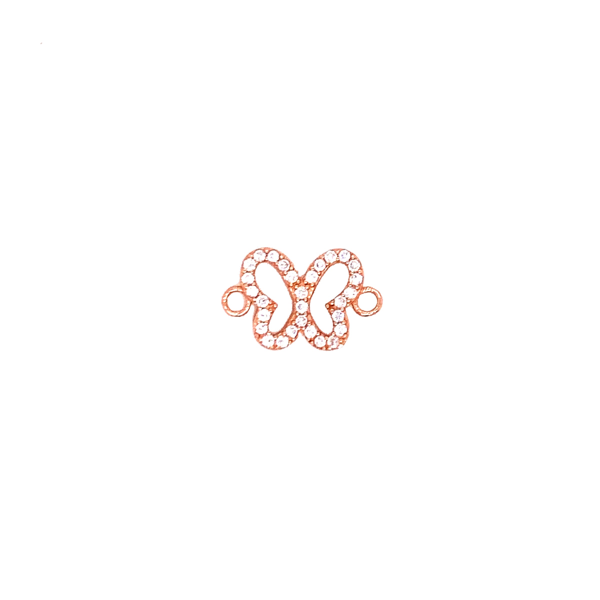 CZ Butterfly Connector - Rose Gold Plated