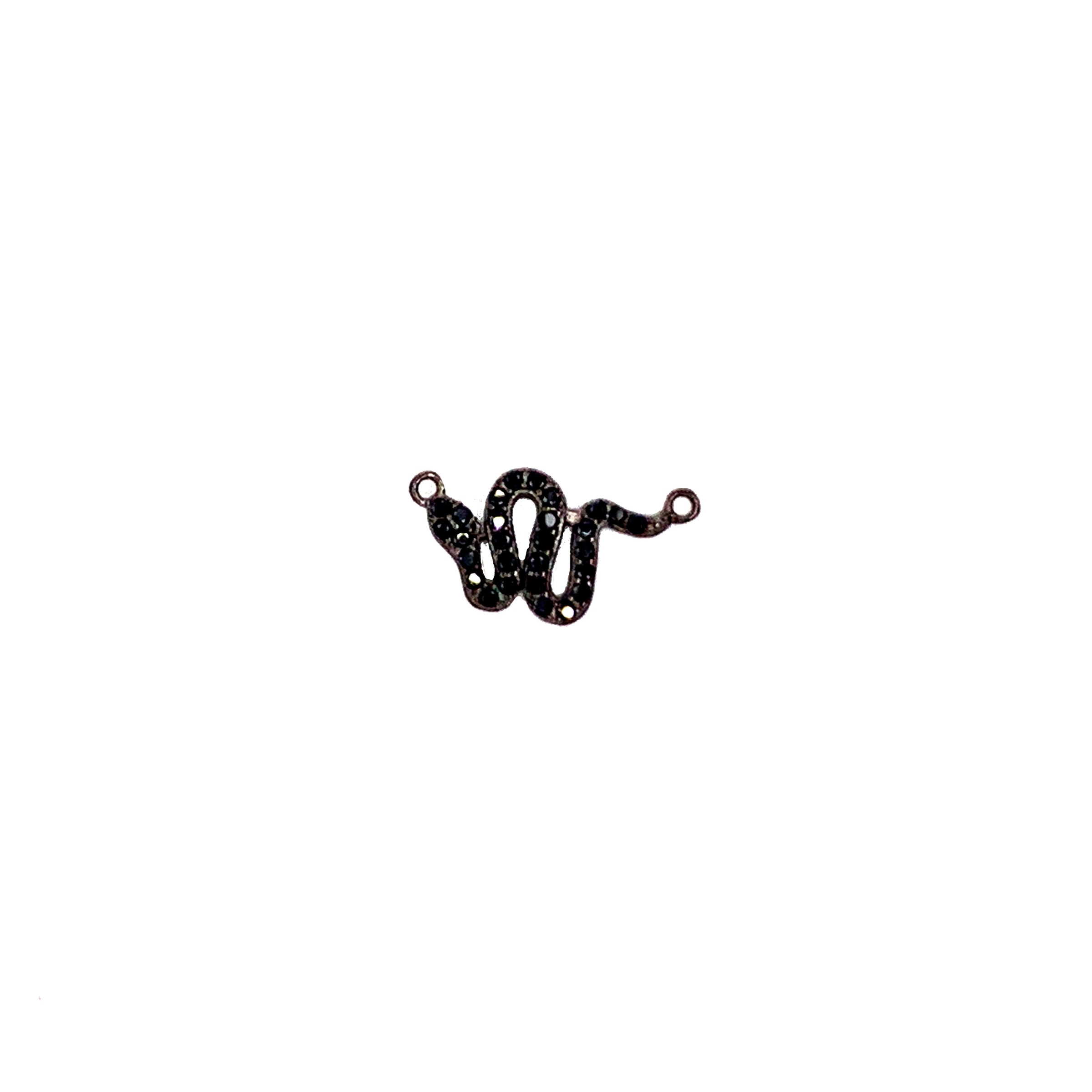 CZ Mini Snake Connector - Black Rhodium Plated