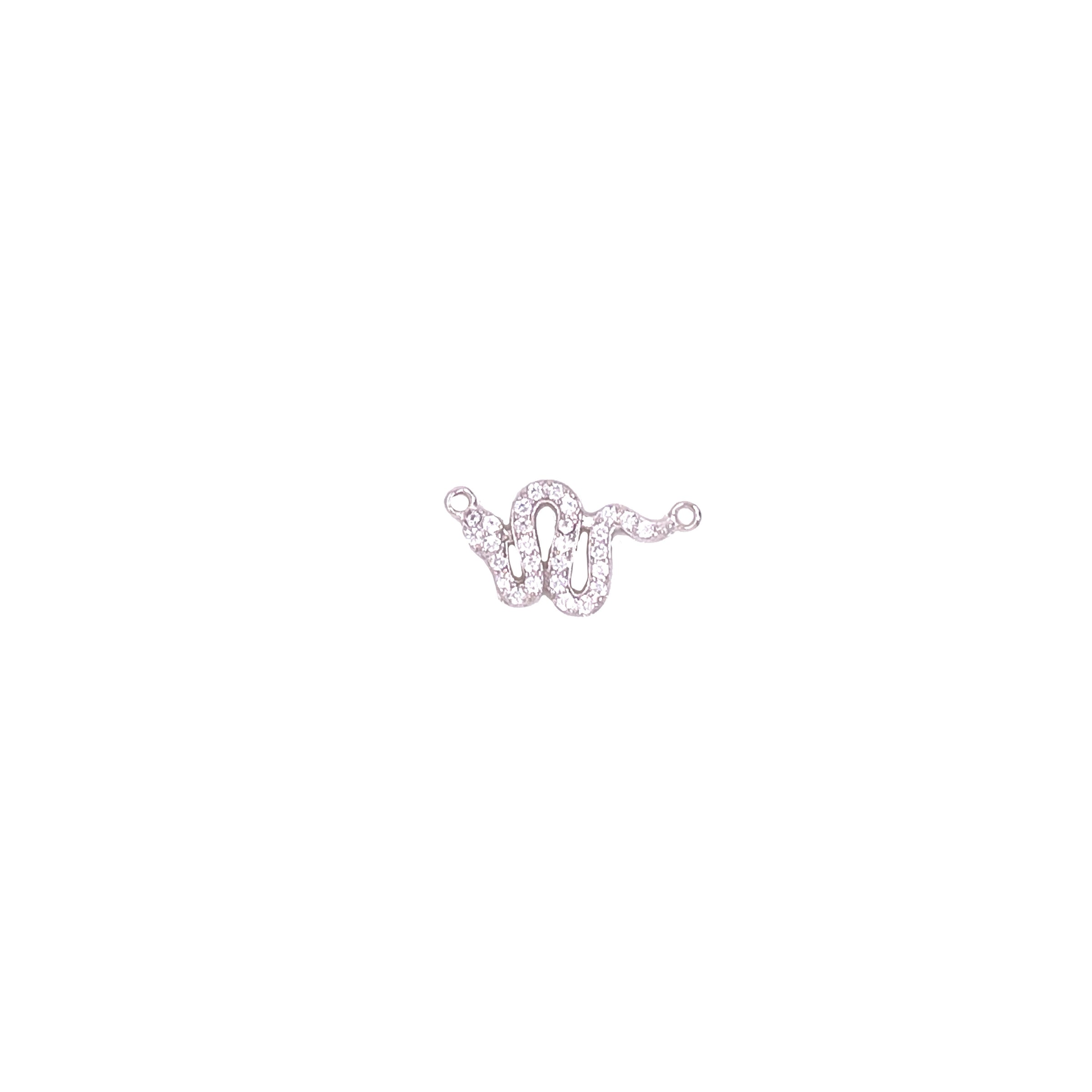 CZ Mini Snake Connector - Silver