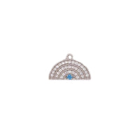 CZ Rainbow with Blue Accent Charm - Silver