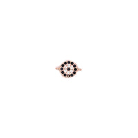 CZ Circle Lucky Eye Connector - Rose Gold Plated