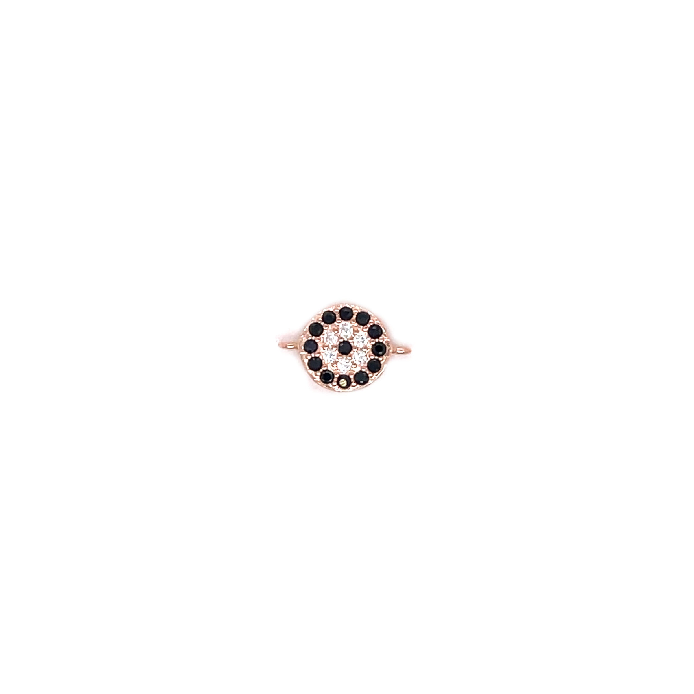 CZ Circle Lucky Eye Connector - Rose Gold Plated