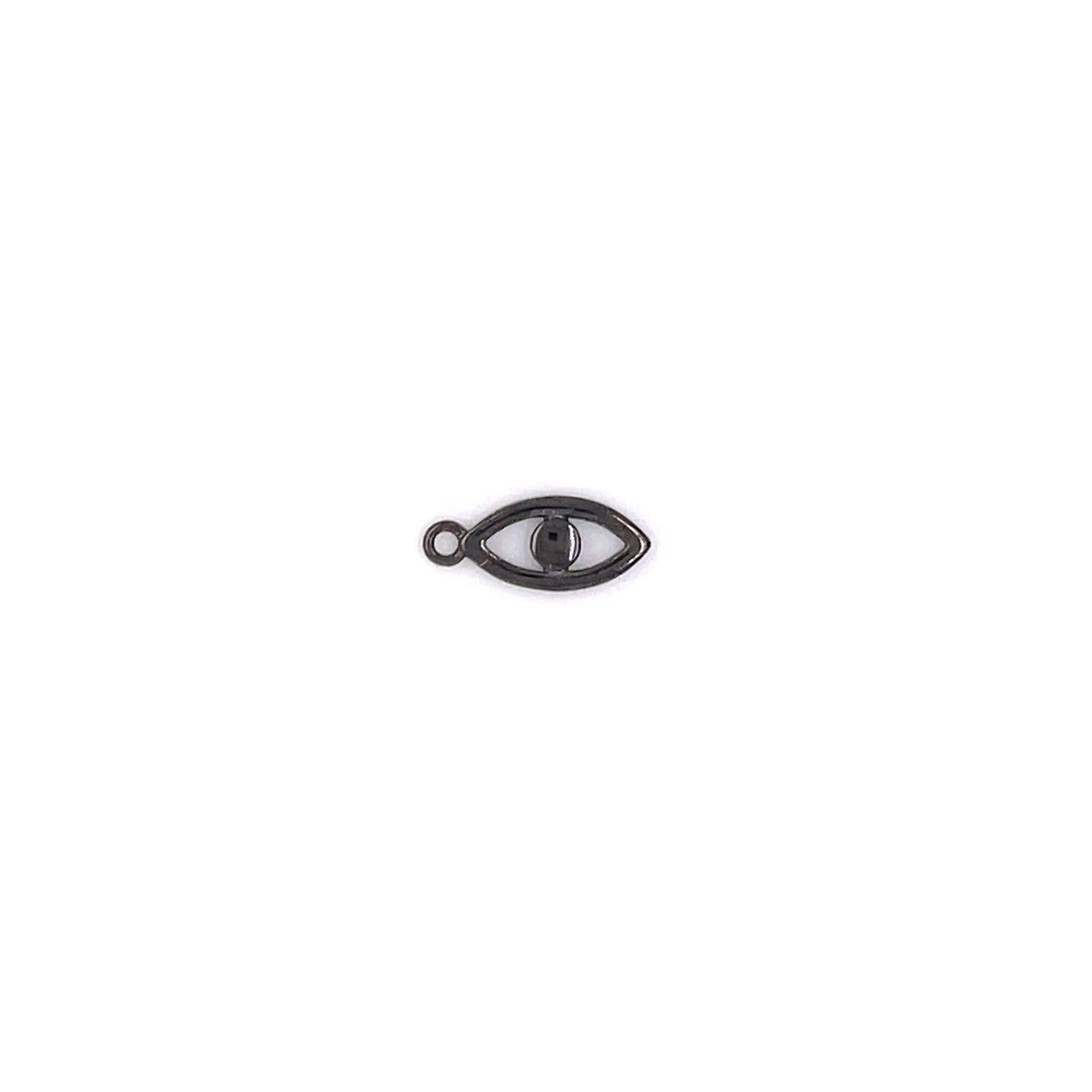 Mini Outline Lucky Eye Charm - Black Rhodium Plated