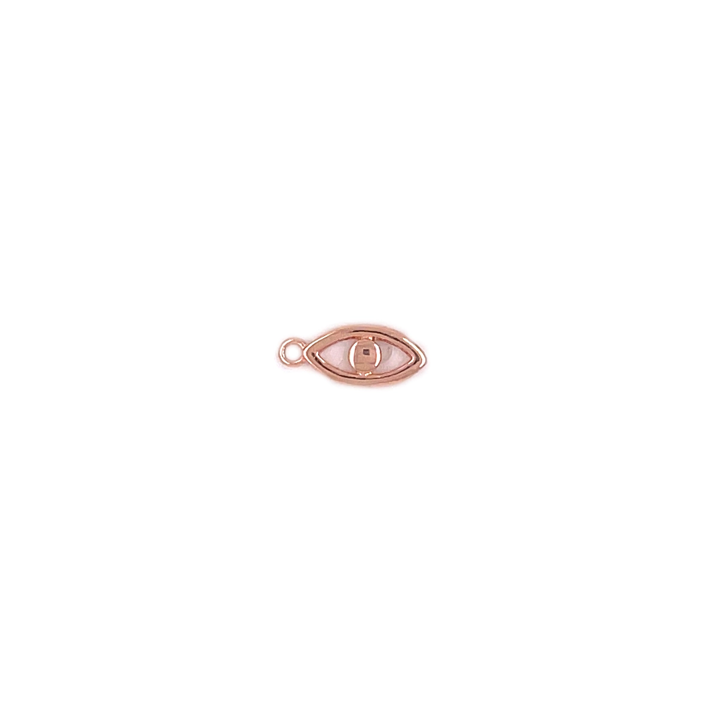 Mini Outline Lucky Eye Charm - Rose Gold Plated