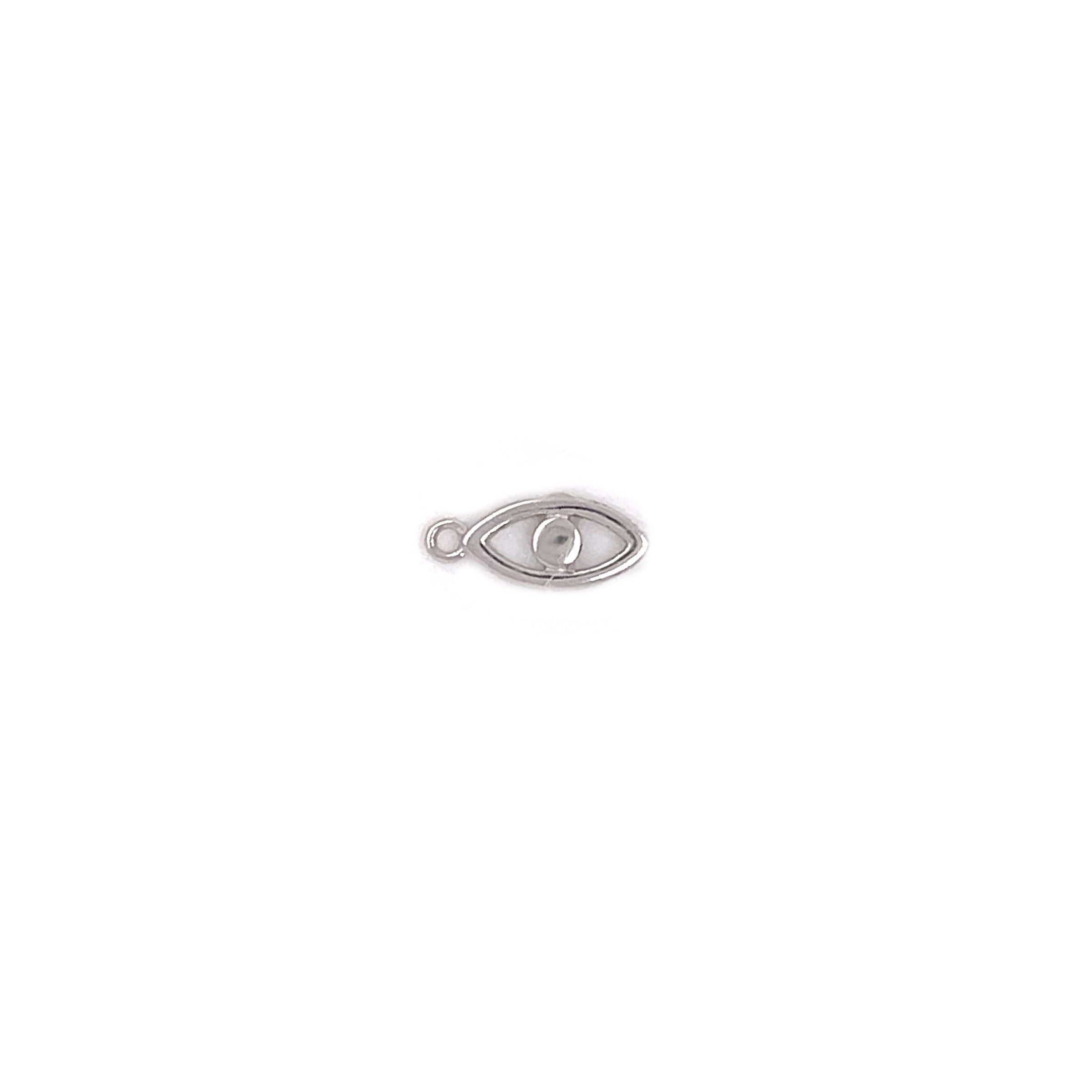 Mini Outline Lucky Eye Charm - Silver