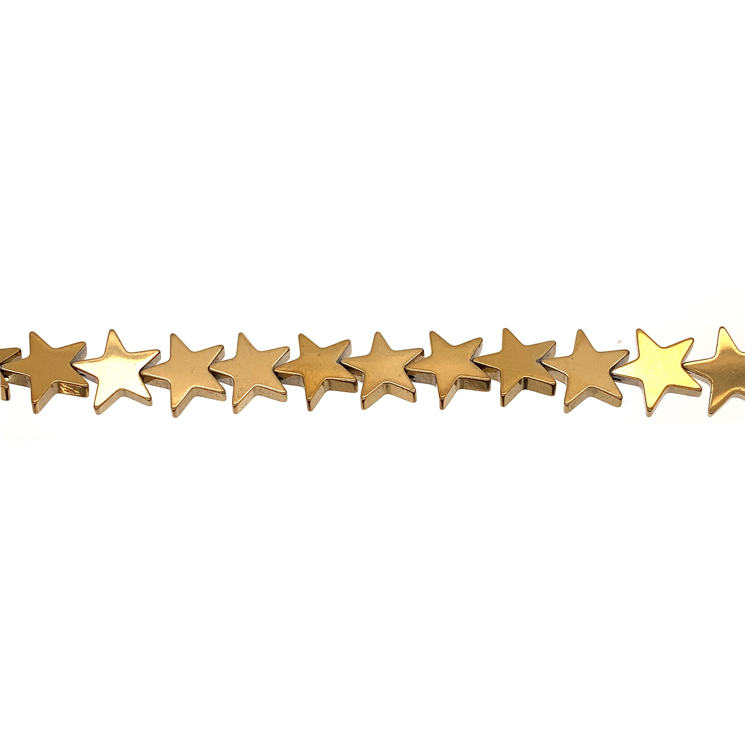 Gold Plated Star Hematite Beads 10mm