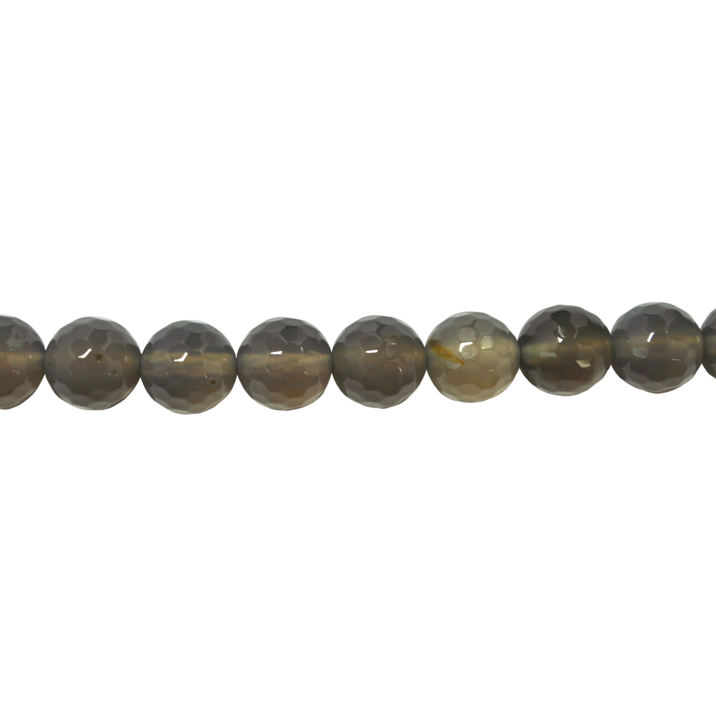 Gray Agate Faceted Beads 12mm