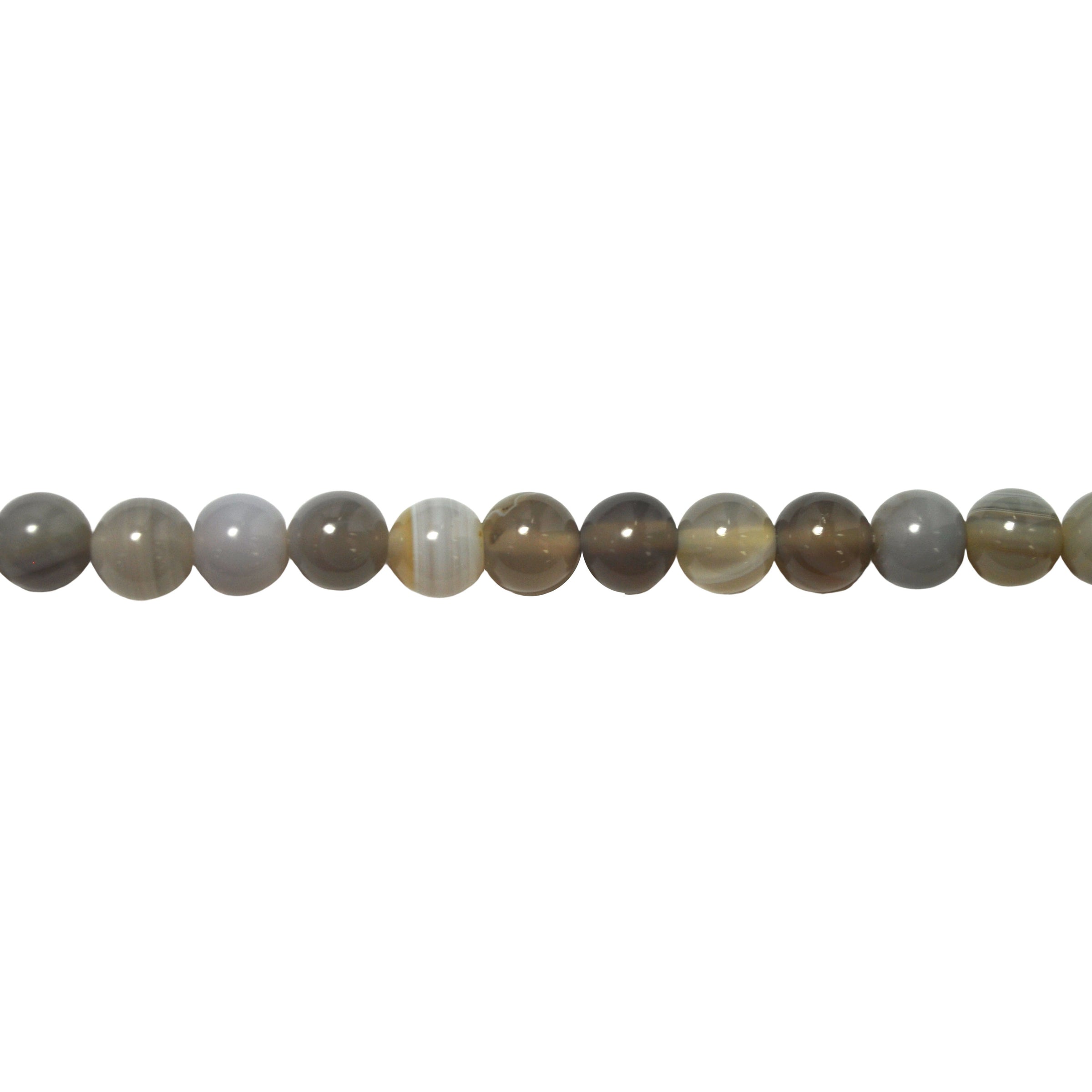 Gray Banded Agate Beads 12mm