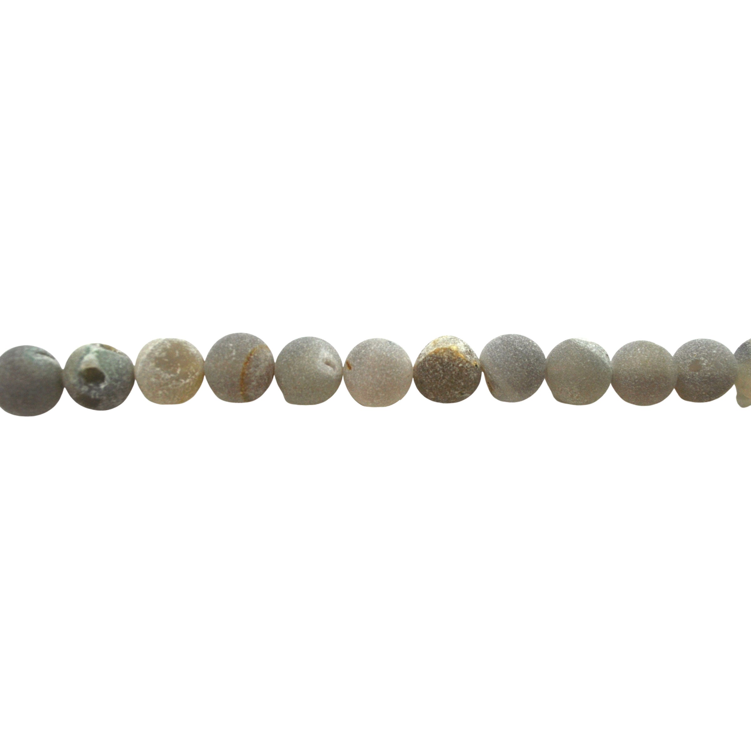 Gray Druzy Agate Round Beads 12mm