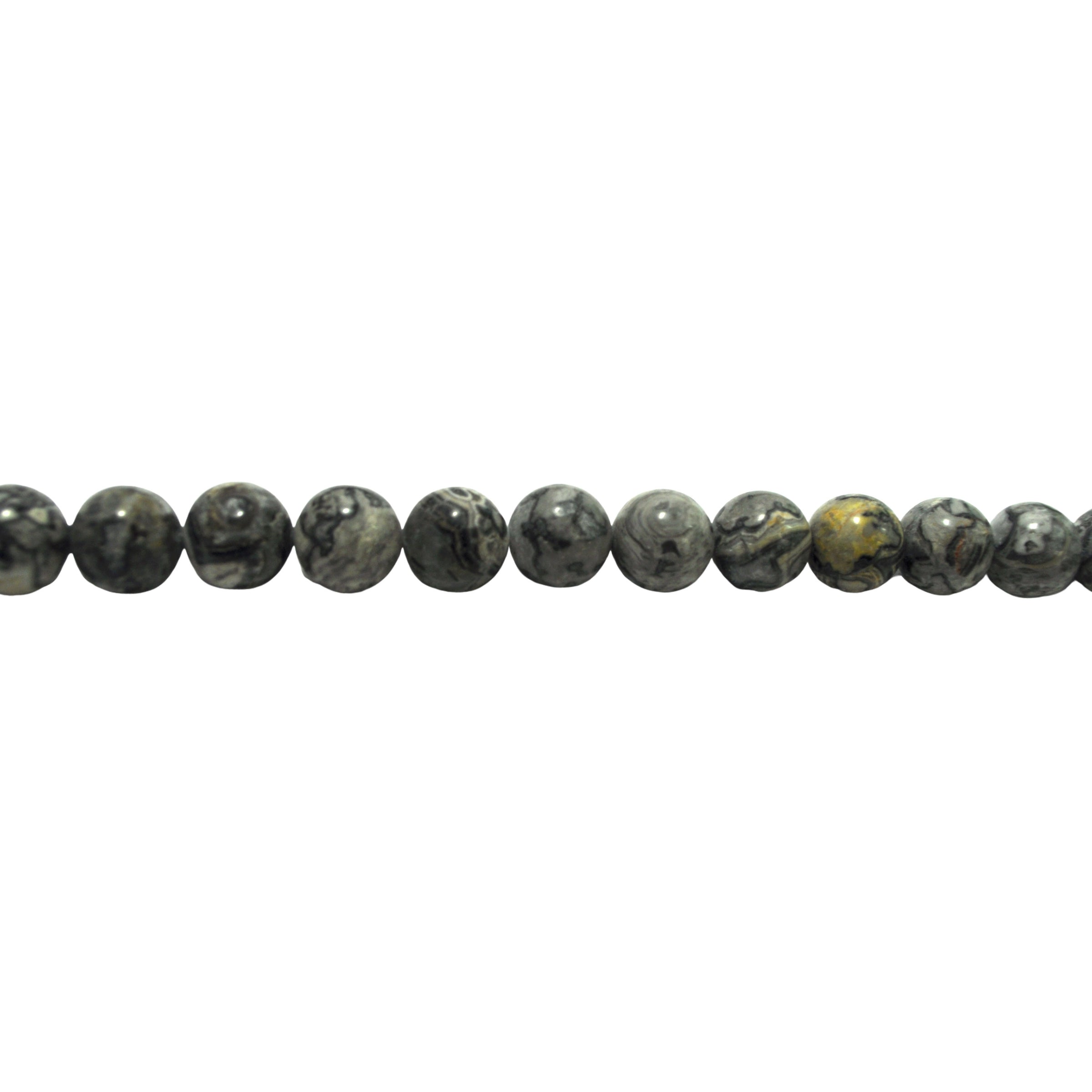 Gray Scenery Picture Jasper Beads 12mm