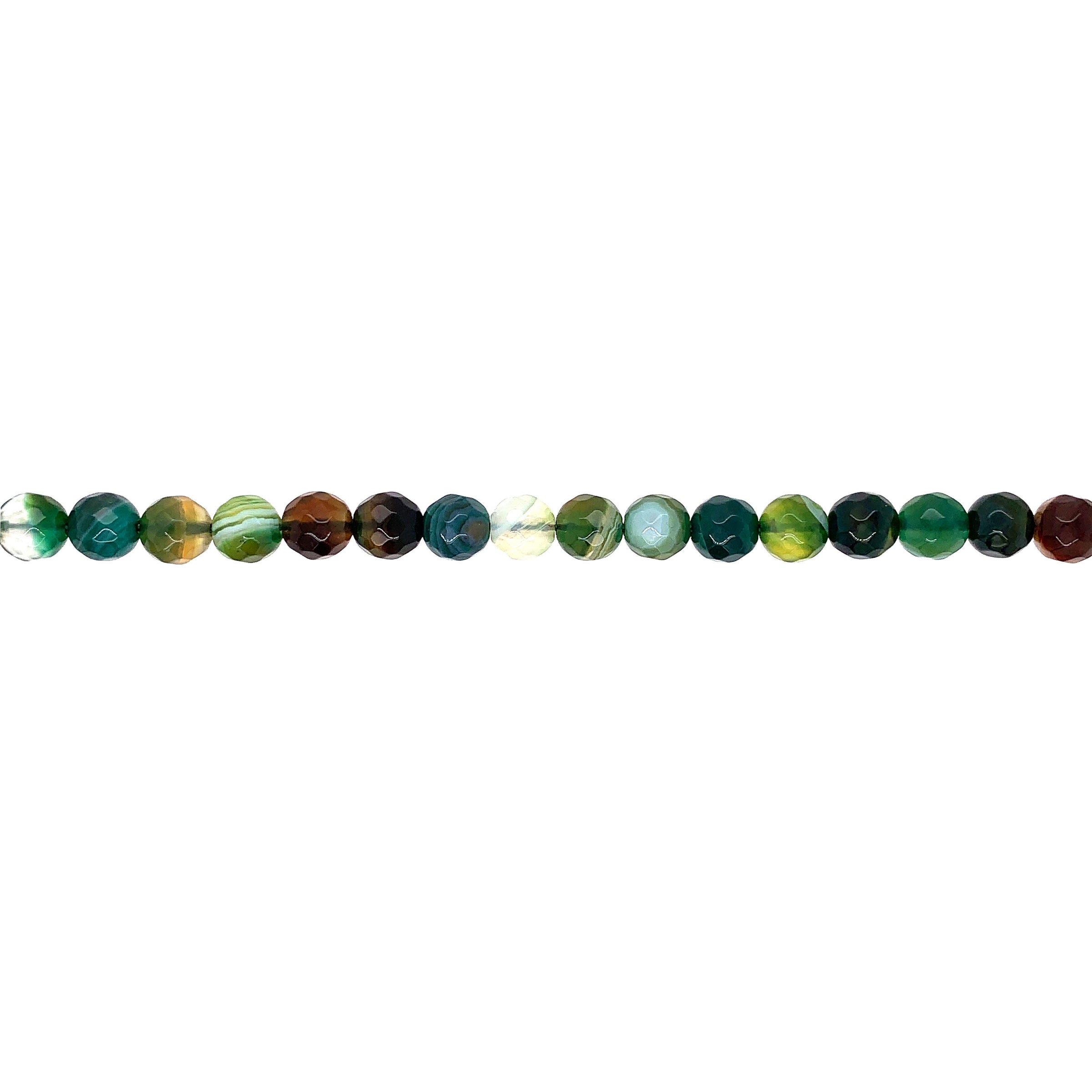 Green Banded Agate 6mm - Faceted