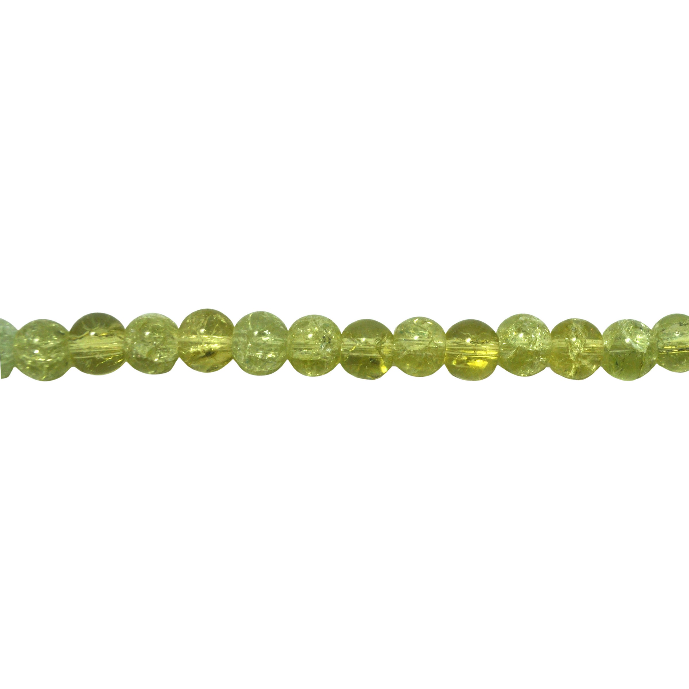 Green Crackle Crystal Glass Beads 8mm - Round