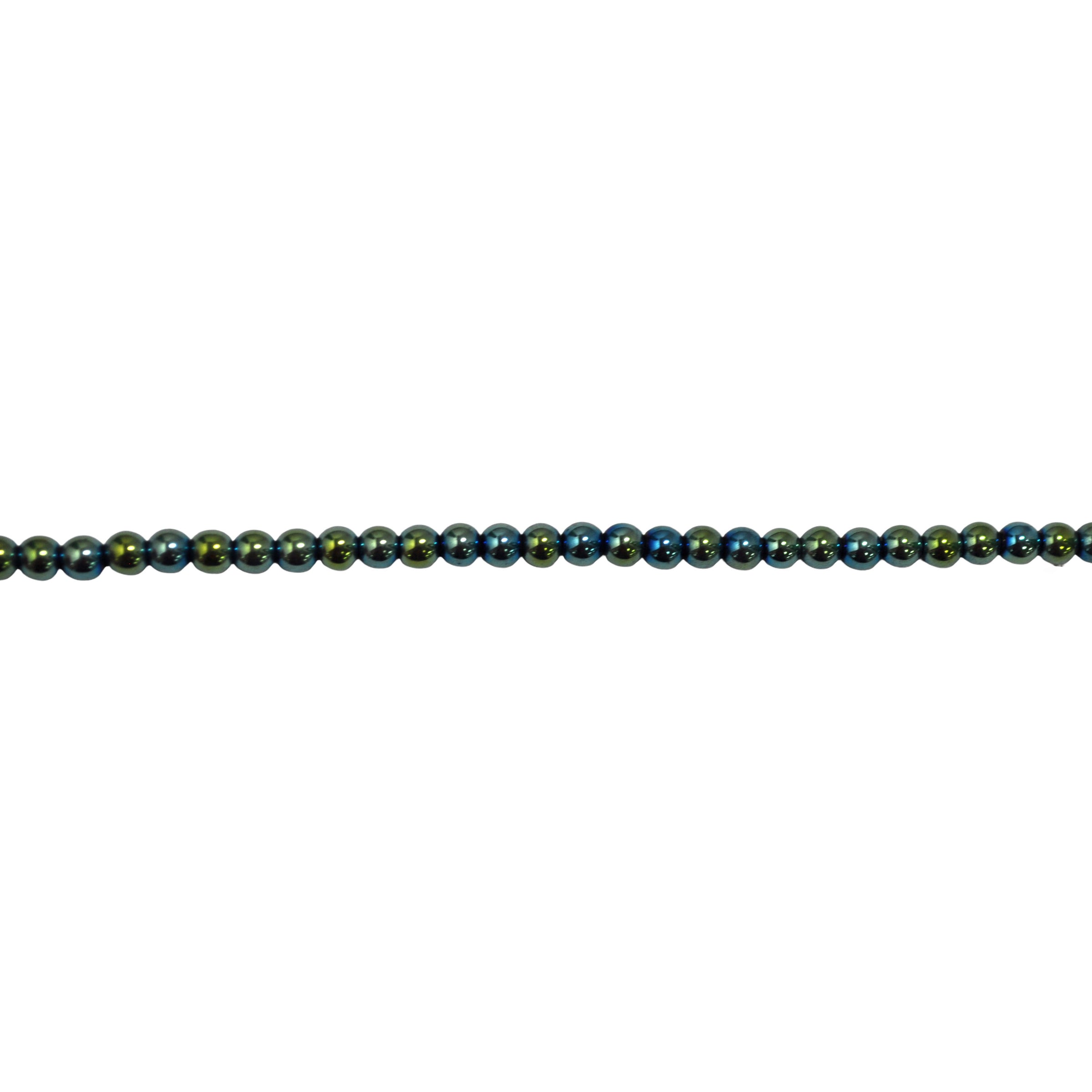 Green Electroplated Hematite 6mm - Round