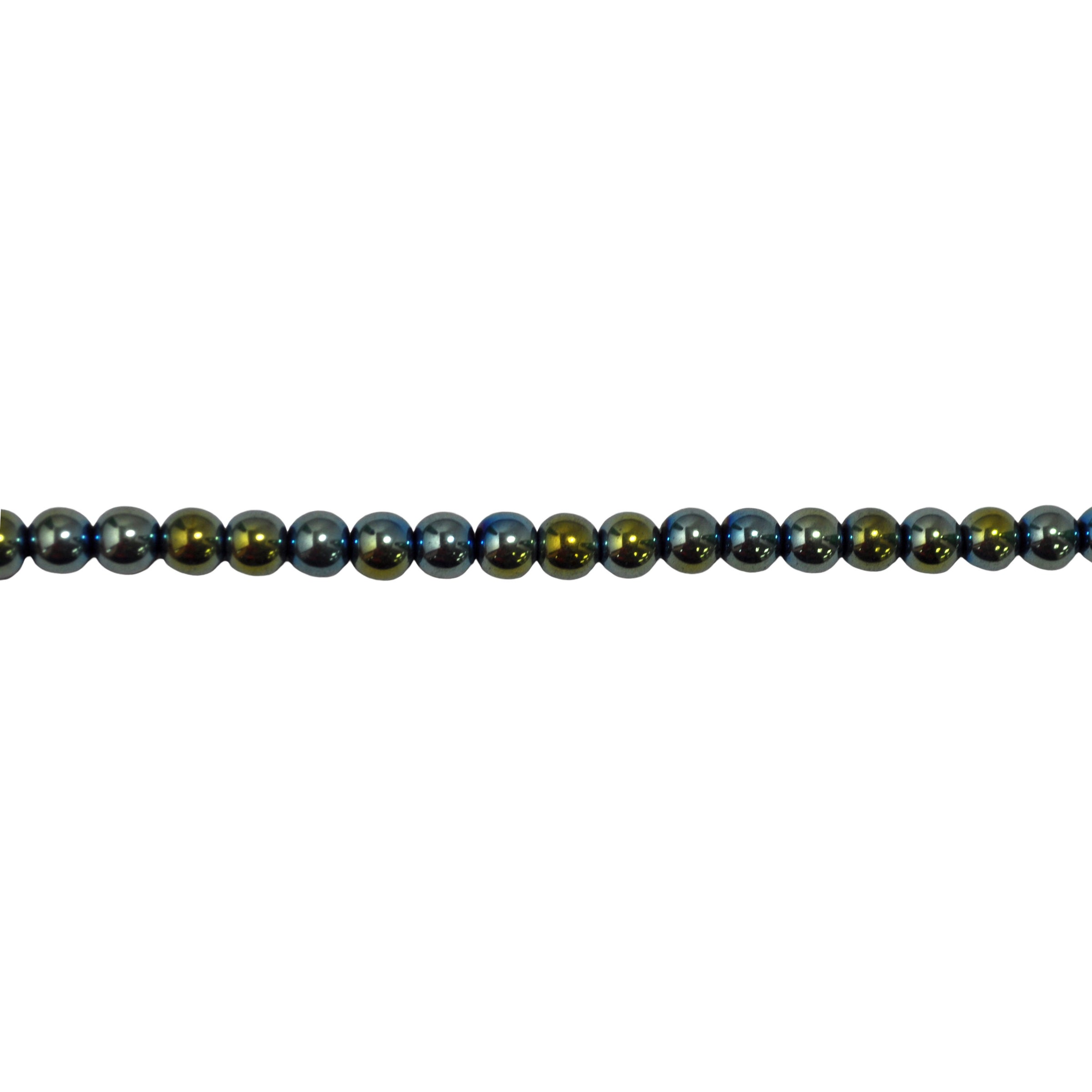 Green Electroplated Hematite 8mm - Round