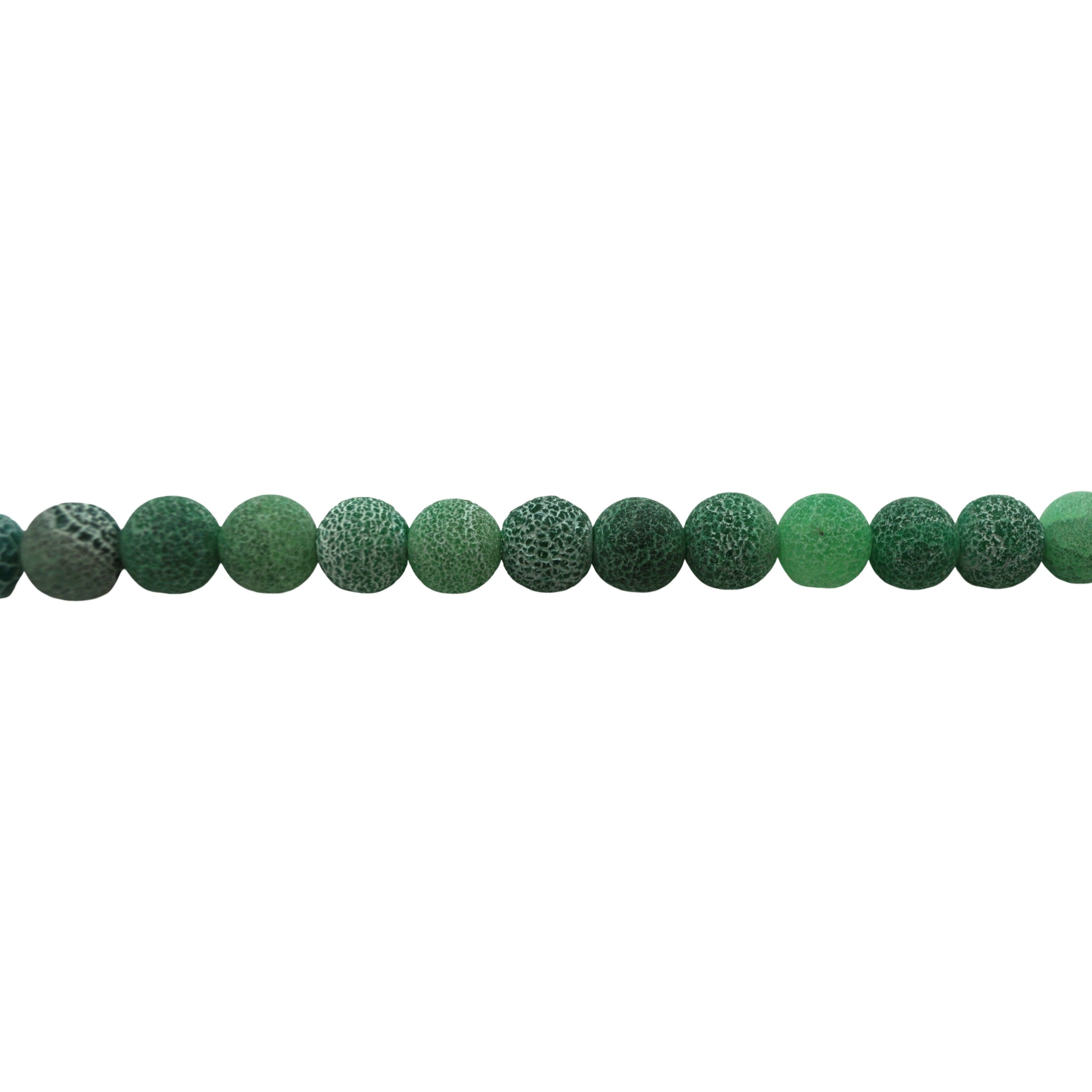 Green Frosted Cracked Agate Beads 10mm