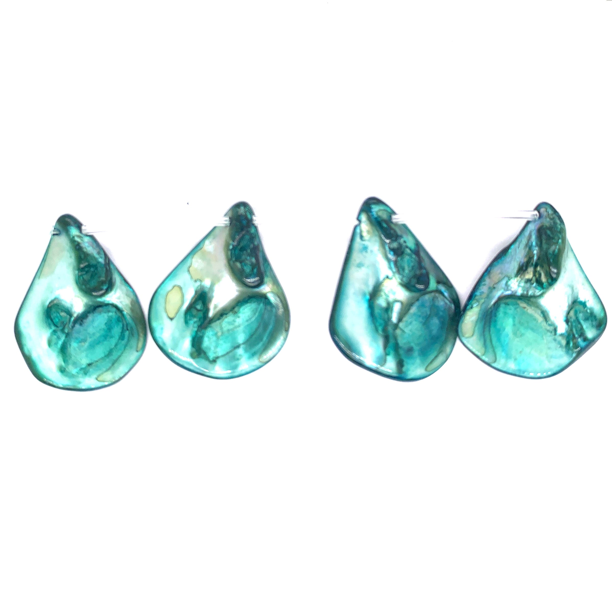 Green Natural Shell Teardrop 23mm