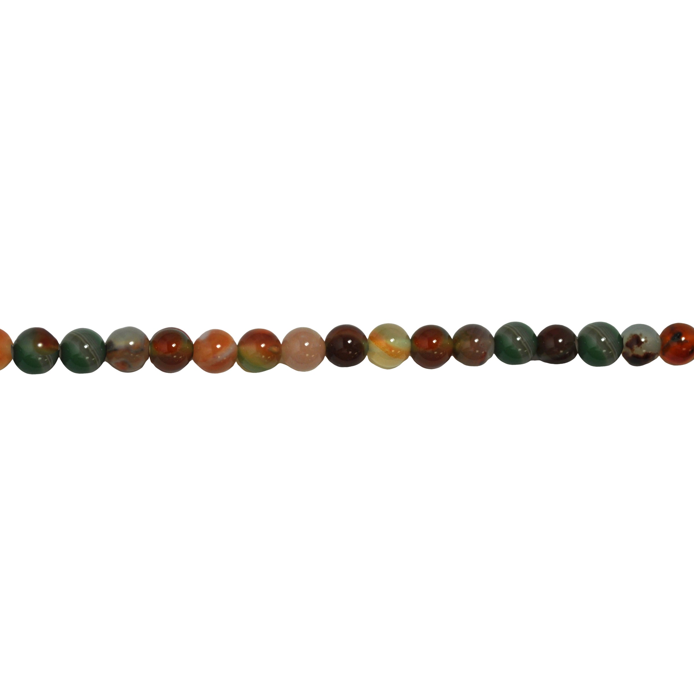 Green/Orange Banded Agate 8mm - Faceted