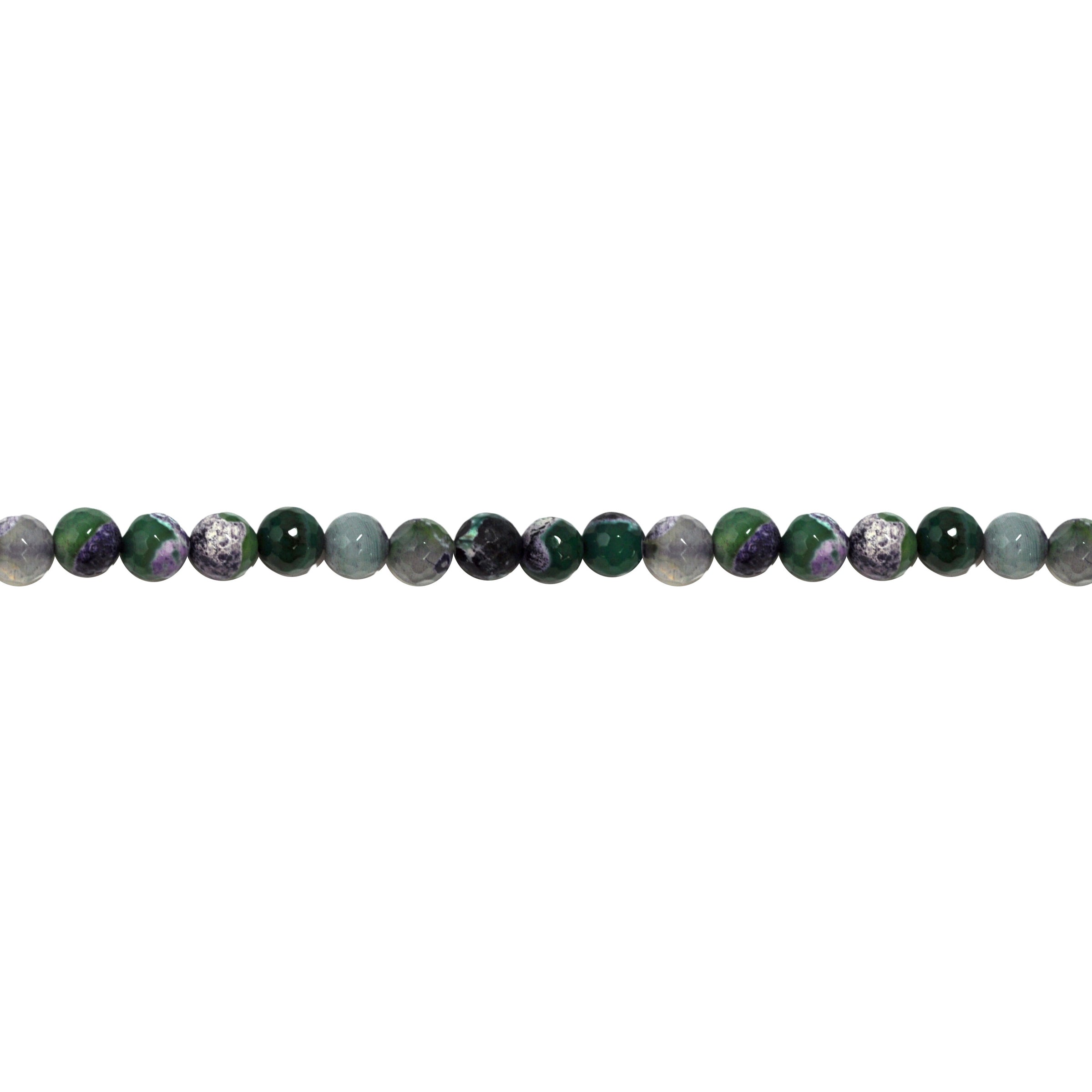 Green & Purple Fire Agate 8mm - Faceted
