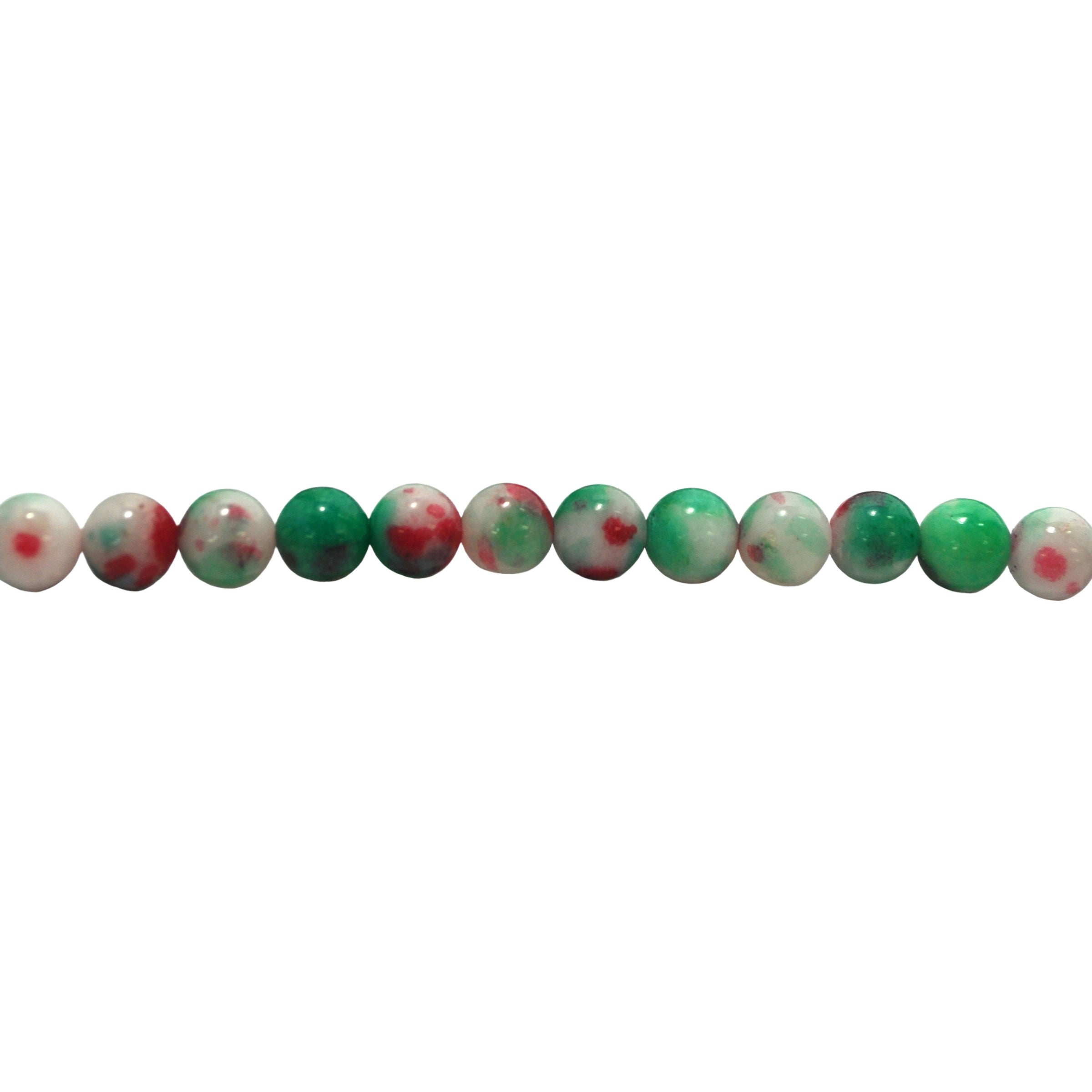 Green/Red Jade 8mm - Round