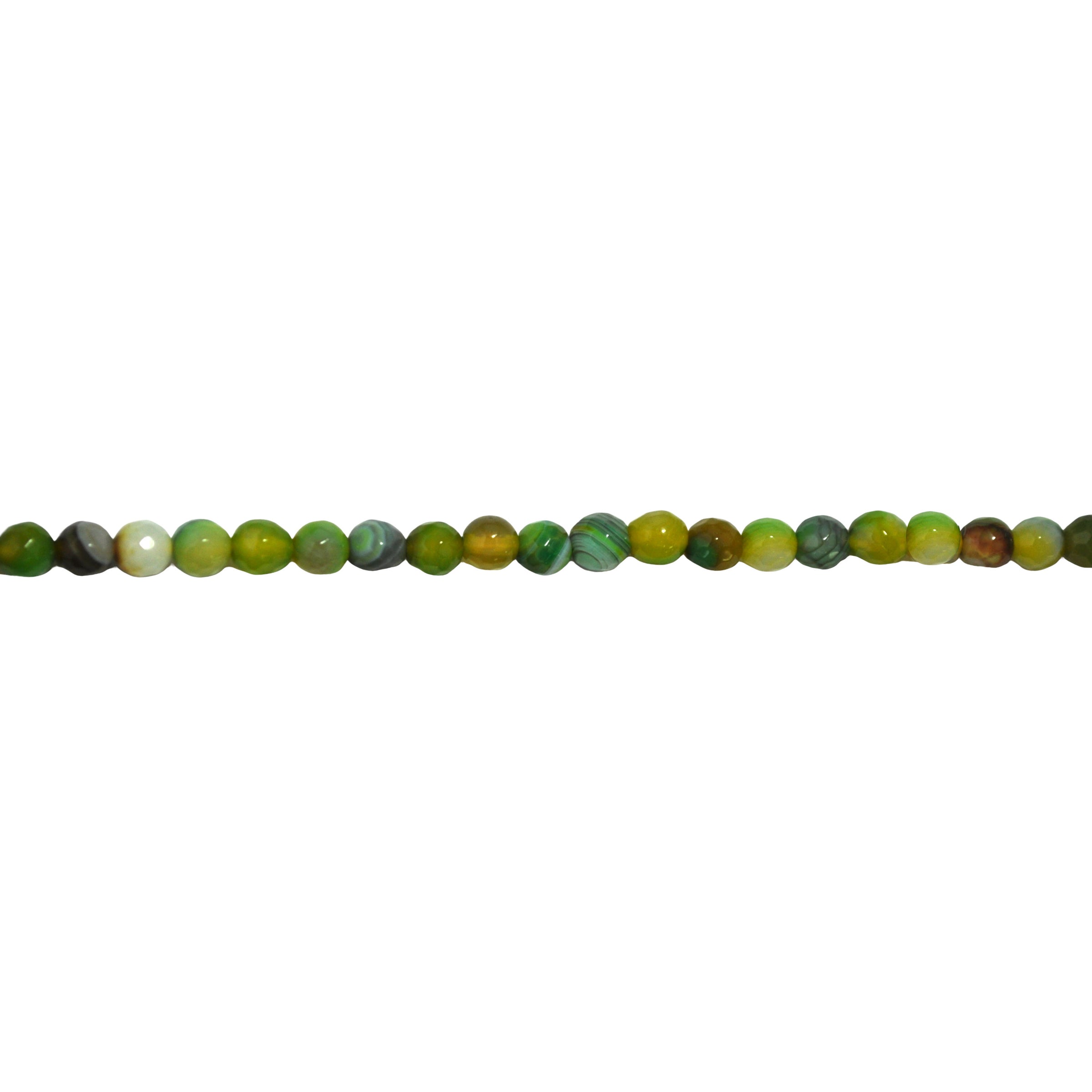 Green/Yellow Banded Agate 6mm - Faceted