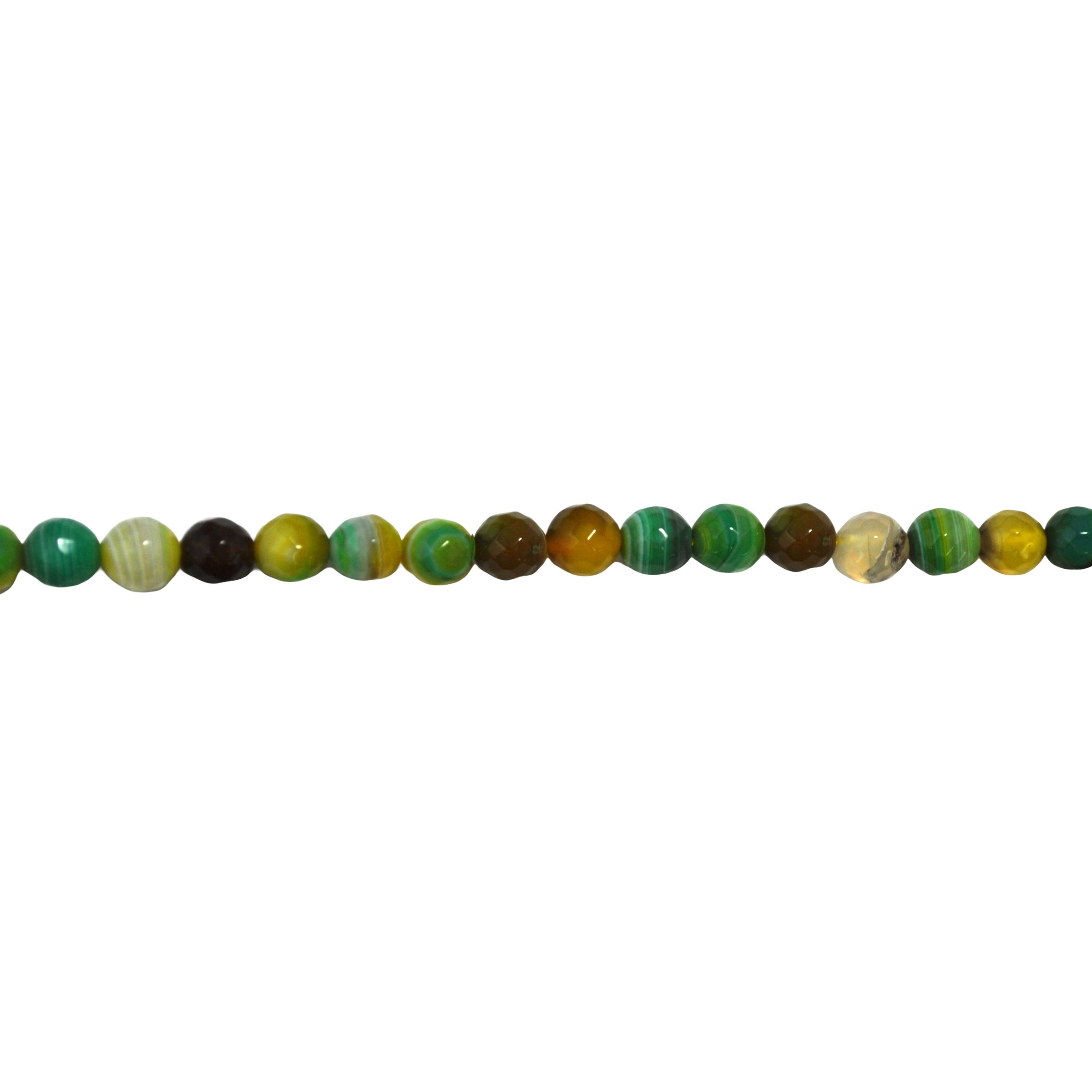 Green/Yellow Banded Agate 8mm - Faceted