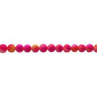 Hot Pink Orange Mashan Jade 10mm - Round