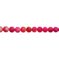 Hot Pink Orange Mashan Jade 12mm - Round