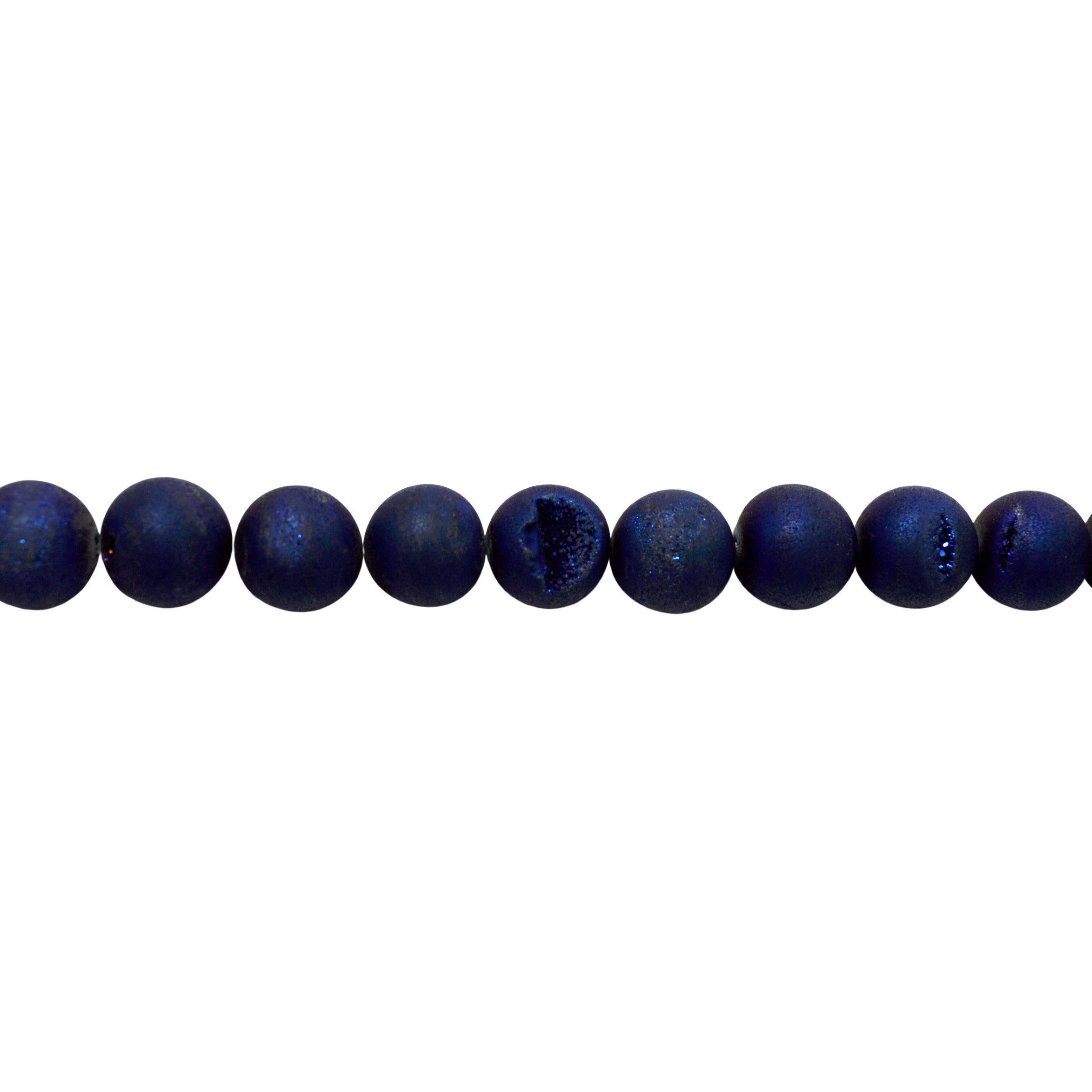Iridescent Blue Druzy Agate Beads 12mm