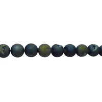 Iridescent Green Druzy Agate Beads 14mm