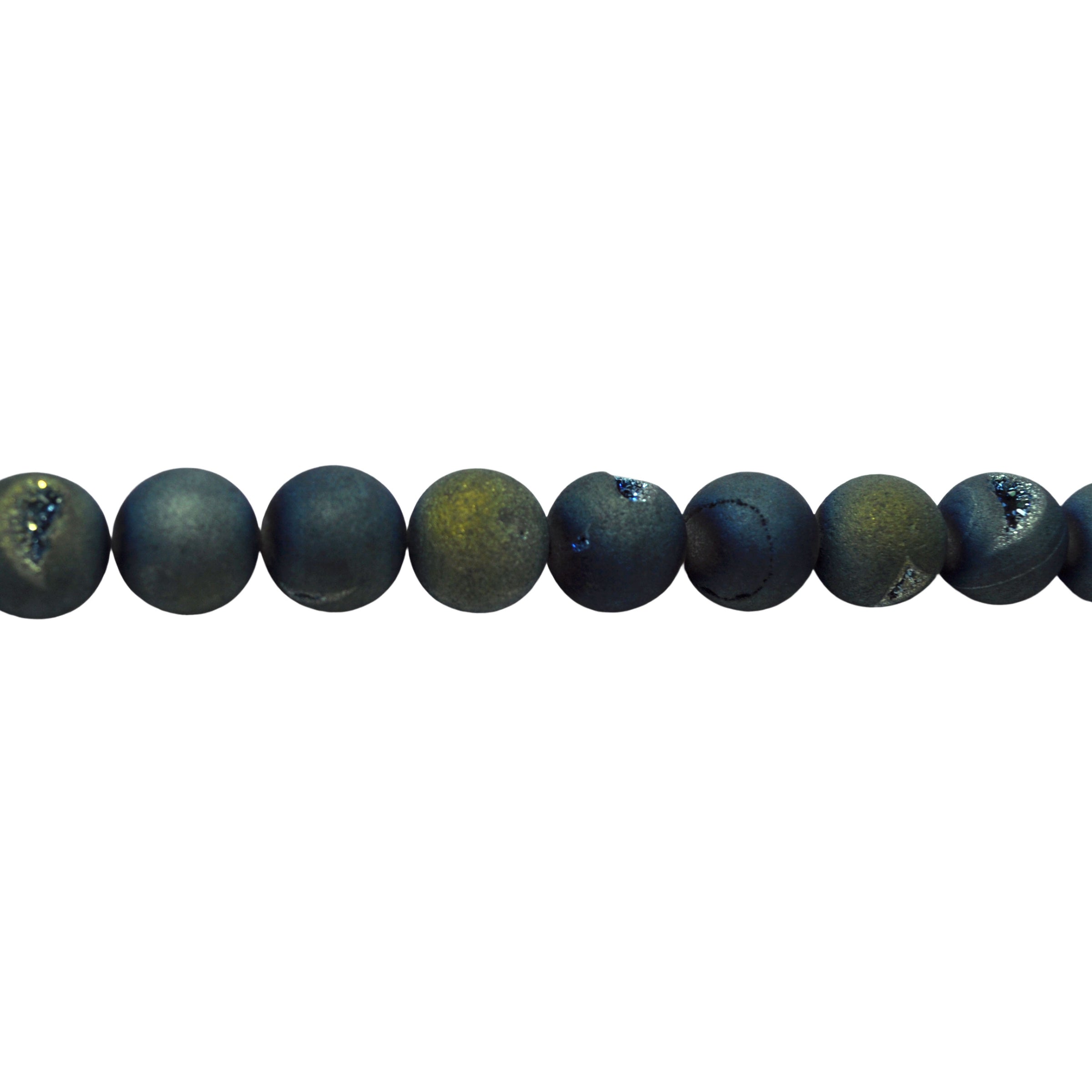 Iridescent Green Druzy Agate Beads 14mm