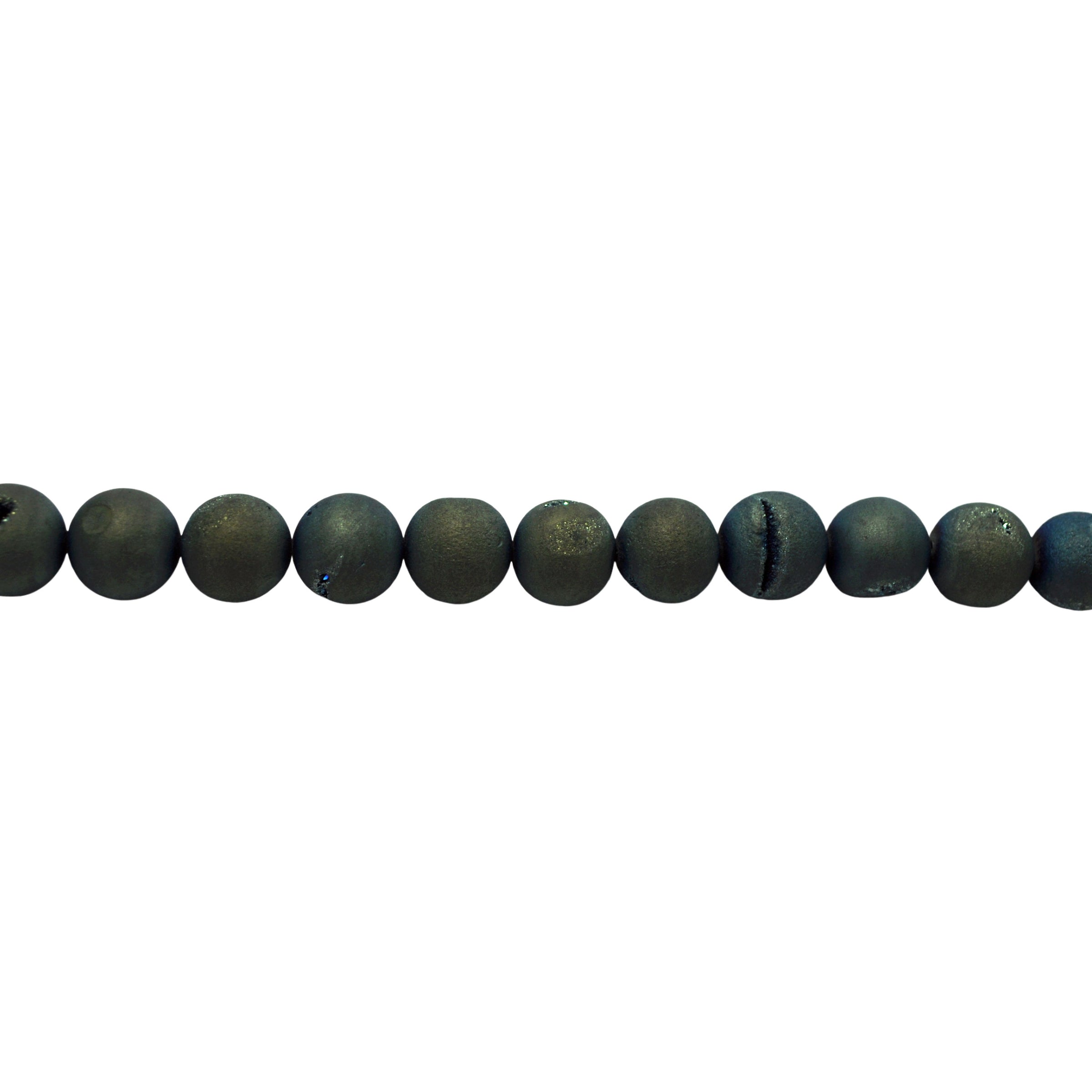 Iridescent Green Natural Ice Quartz Agate - Round Beads 12mm