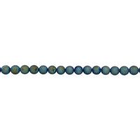 Iridescent Green Natural Ice Quartz Agate - Round Beads 6mm