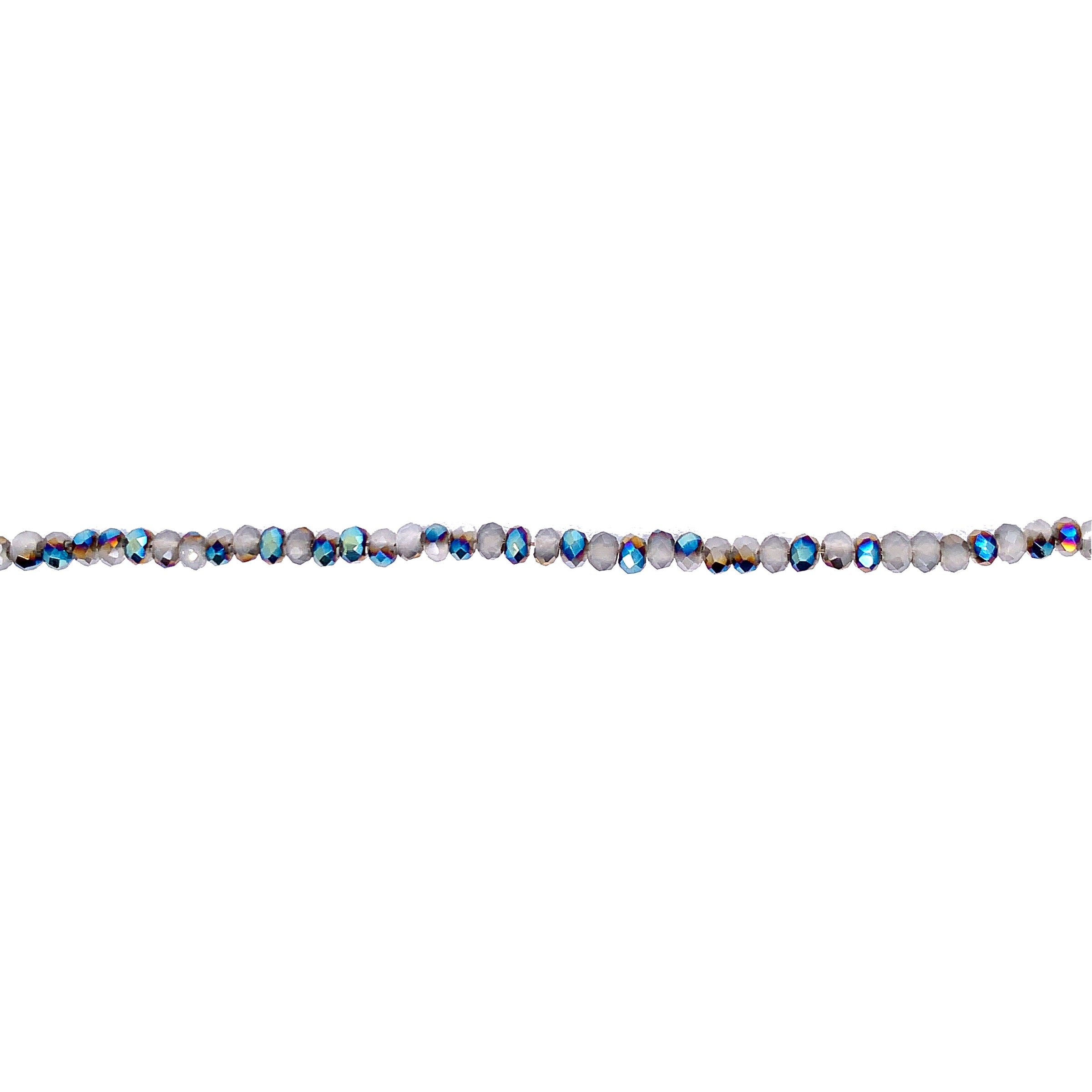Iridescent Grey/Emerald Crystal 2mm - Rondelle