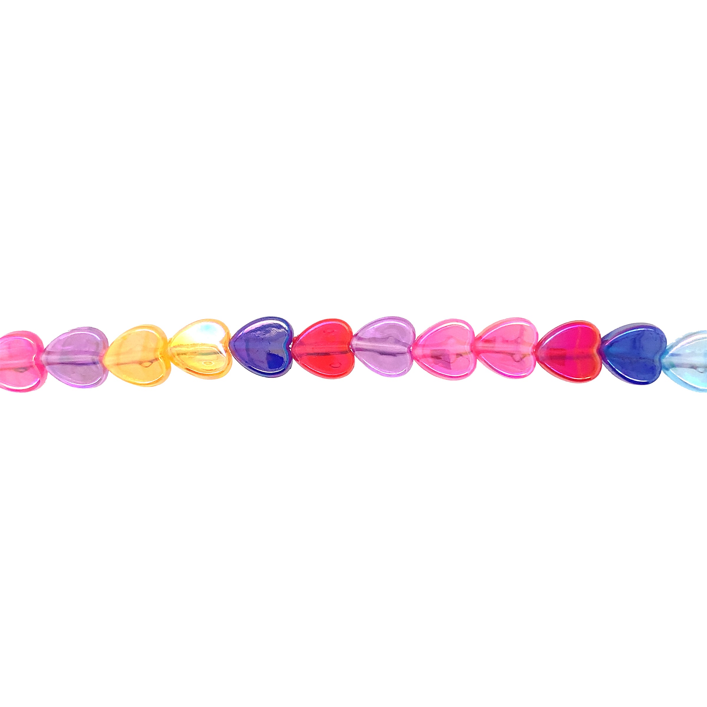 Iridescent Multicolor Acrylic Heart Beads