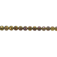 Iridescent Plated Champagne Agate Faceted Beads 10mm