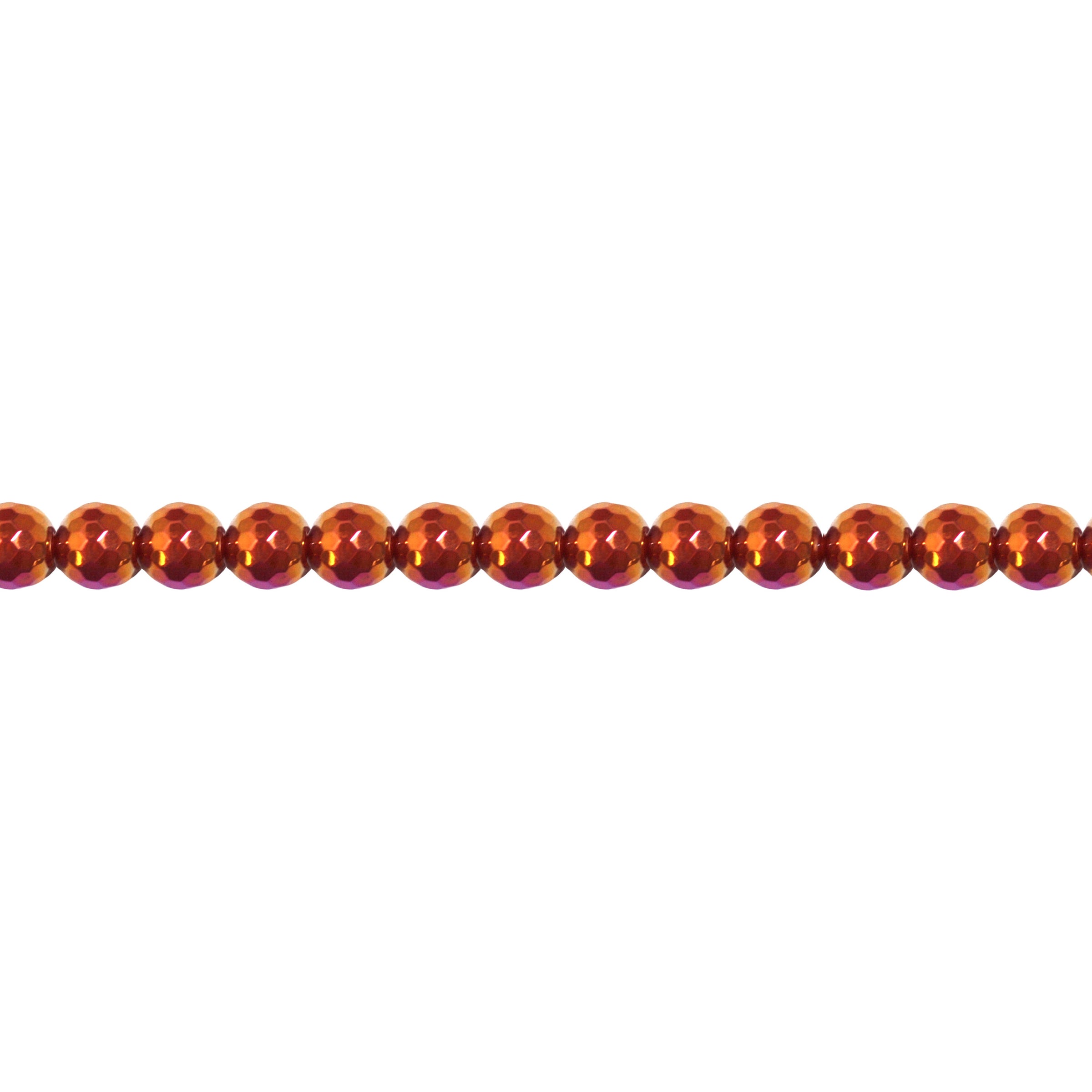 Iridescent Plated Red Agate Faceted Beads 10mm