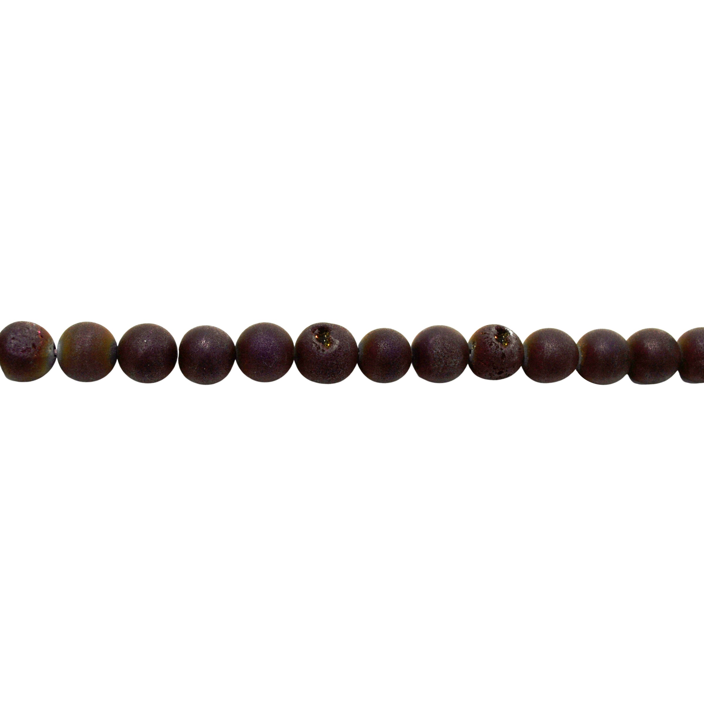 Iridescent Plum Druzy Agate - Round Beads 10mm