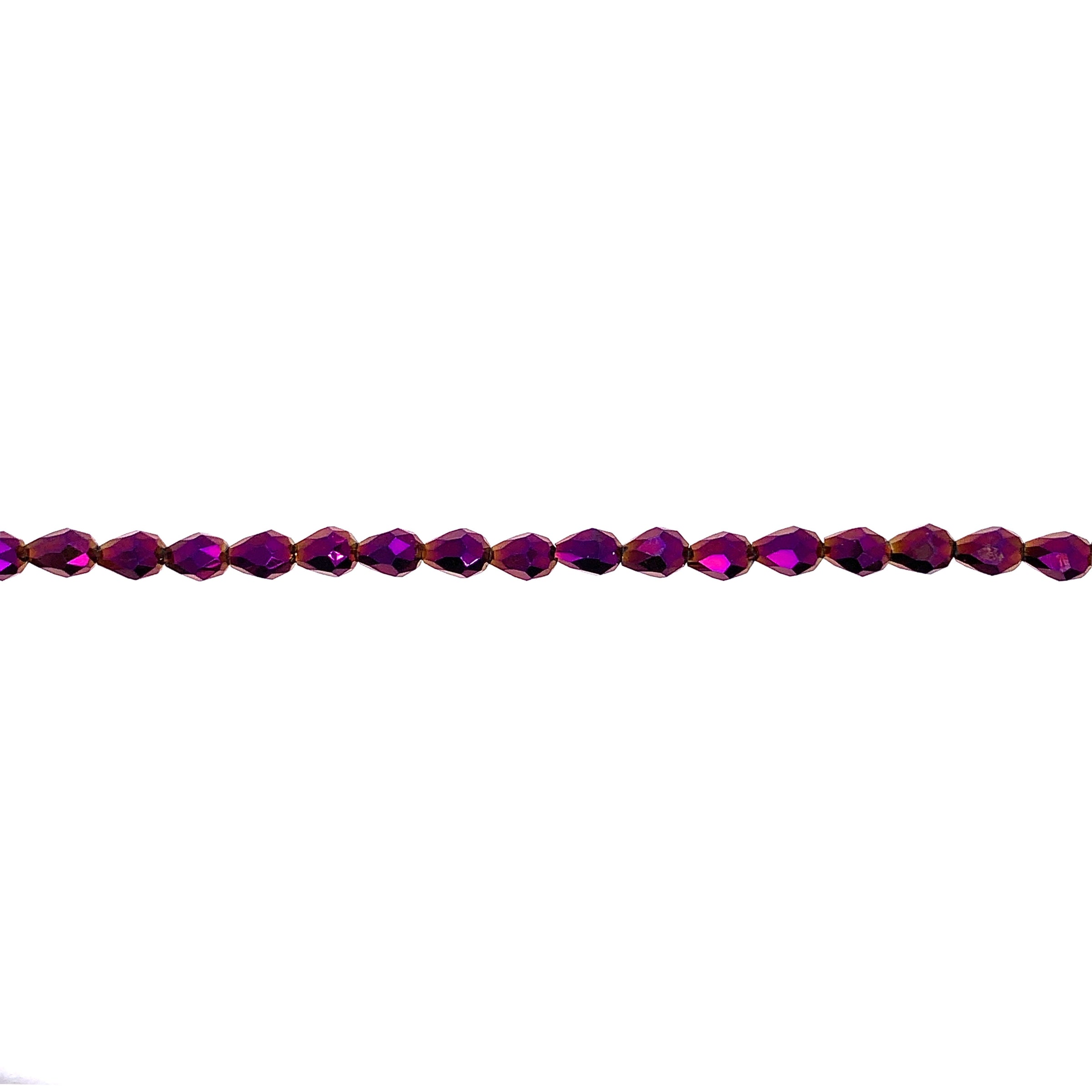 Iridescent Purple Crystal Teardrop 3mm