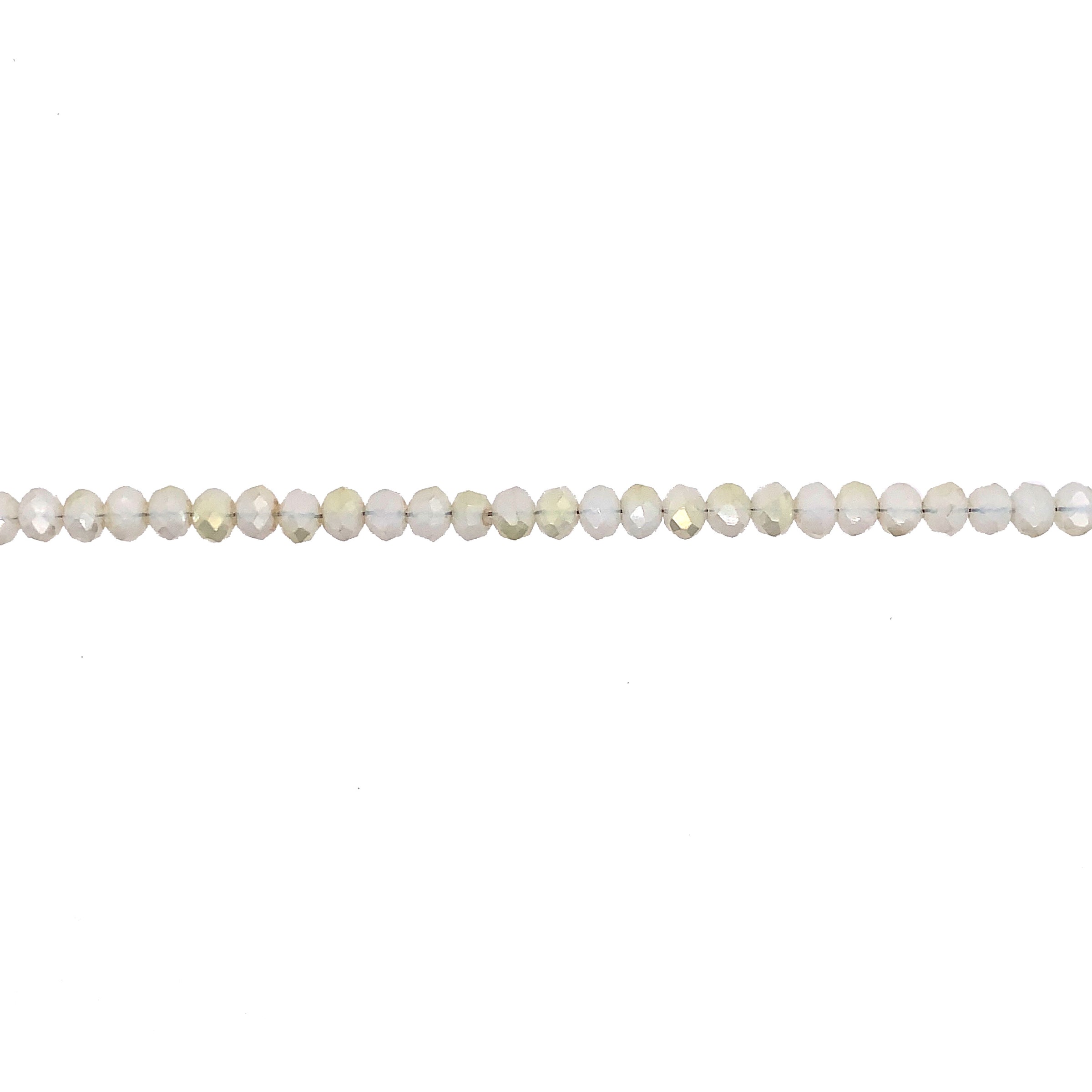 Iridescent White Crystal 4mm - Rondelle